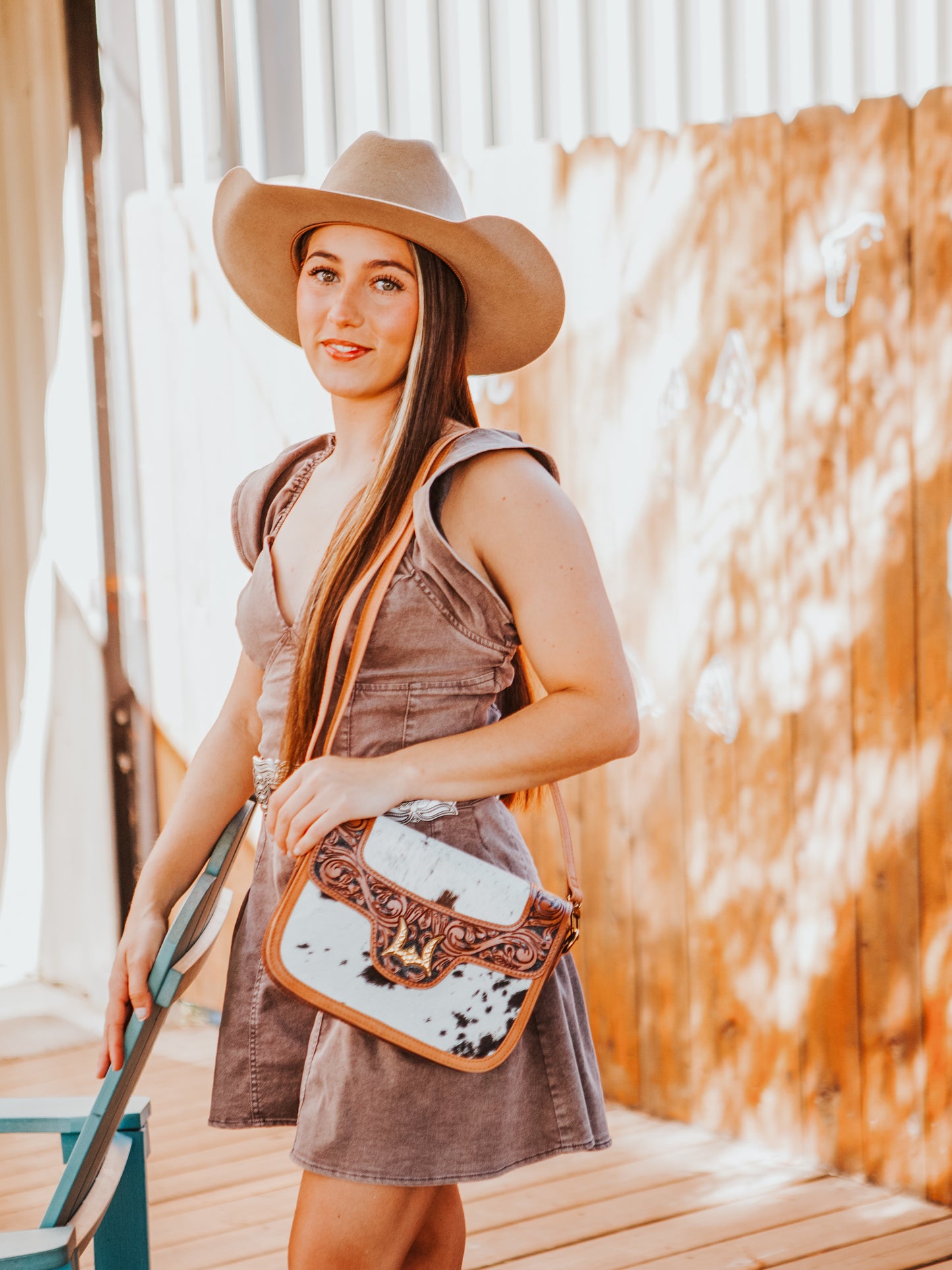 Loyal West Cowhide Desert Desire Medium Purse