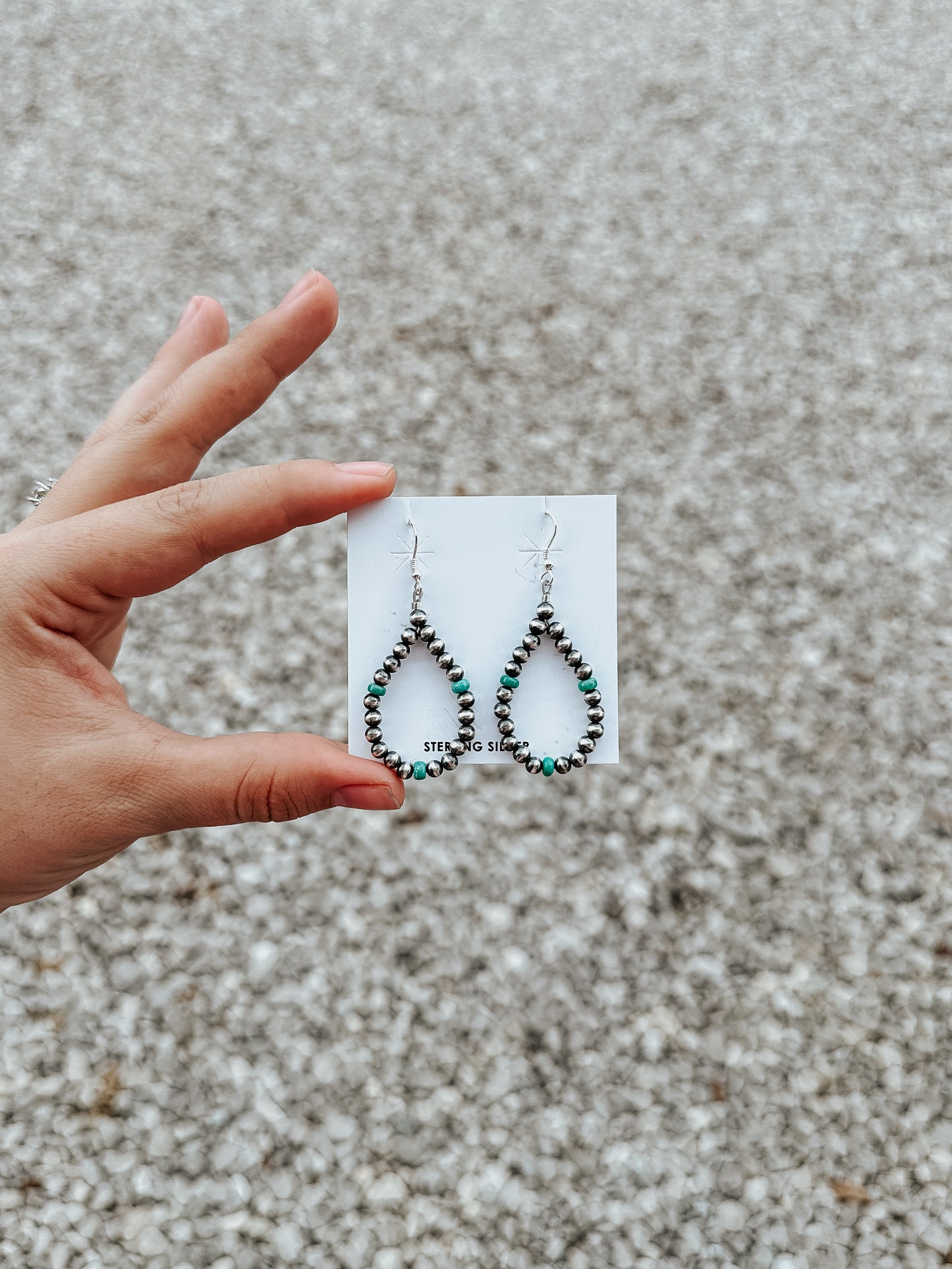 Sterling Turquoise Beaded Drop Earrings