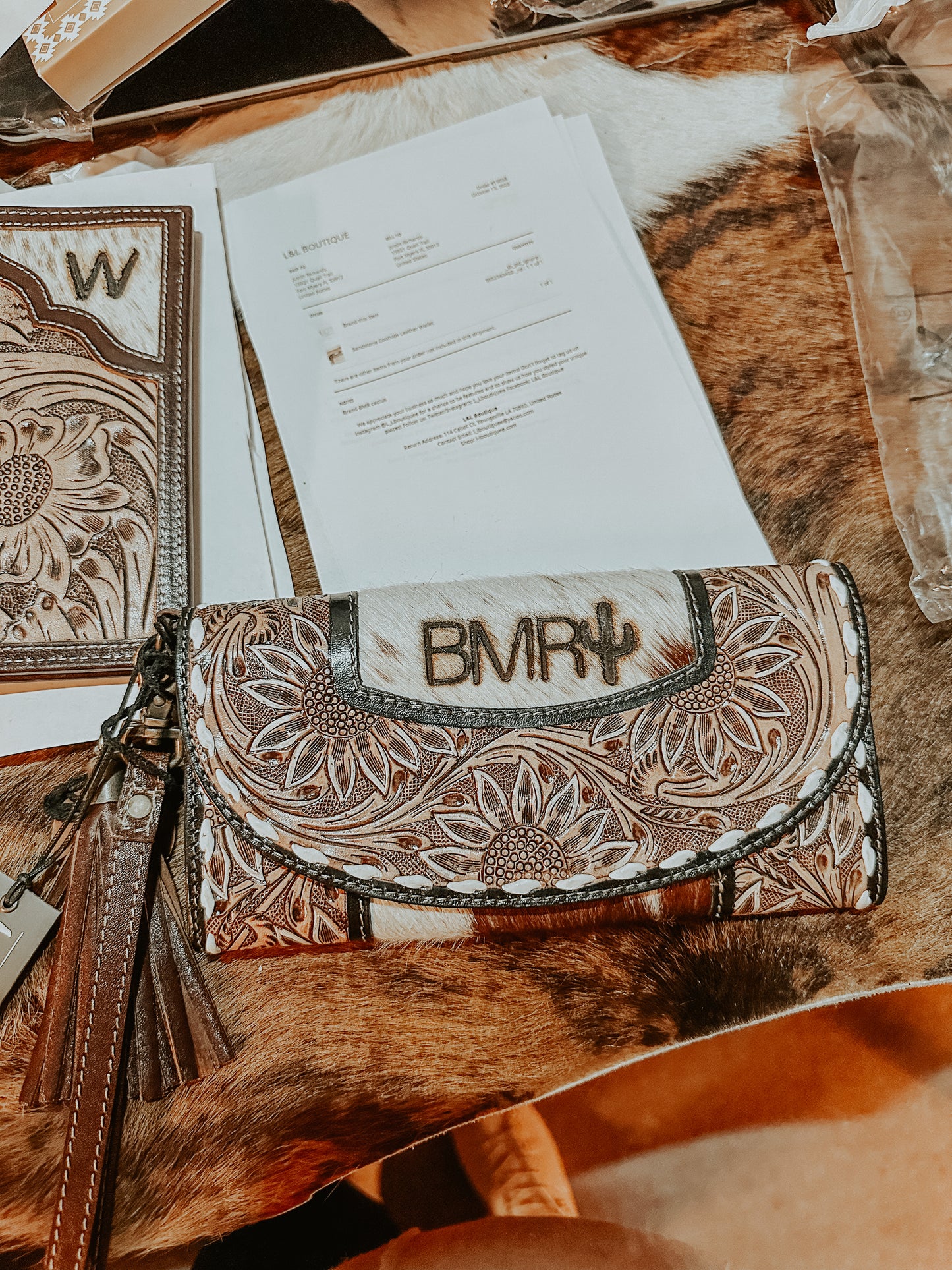 Sandstone Cowhide Leather Wallet