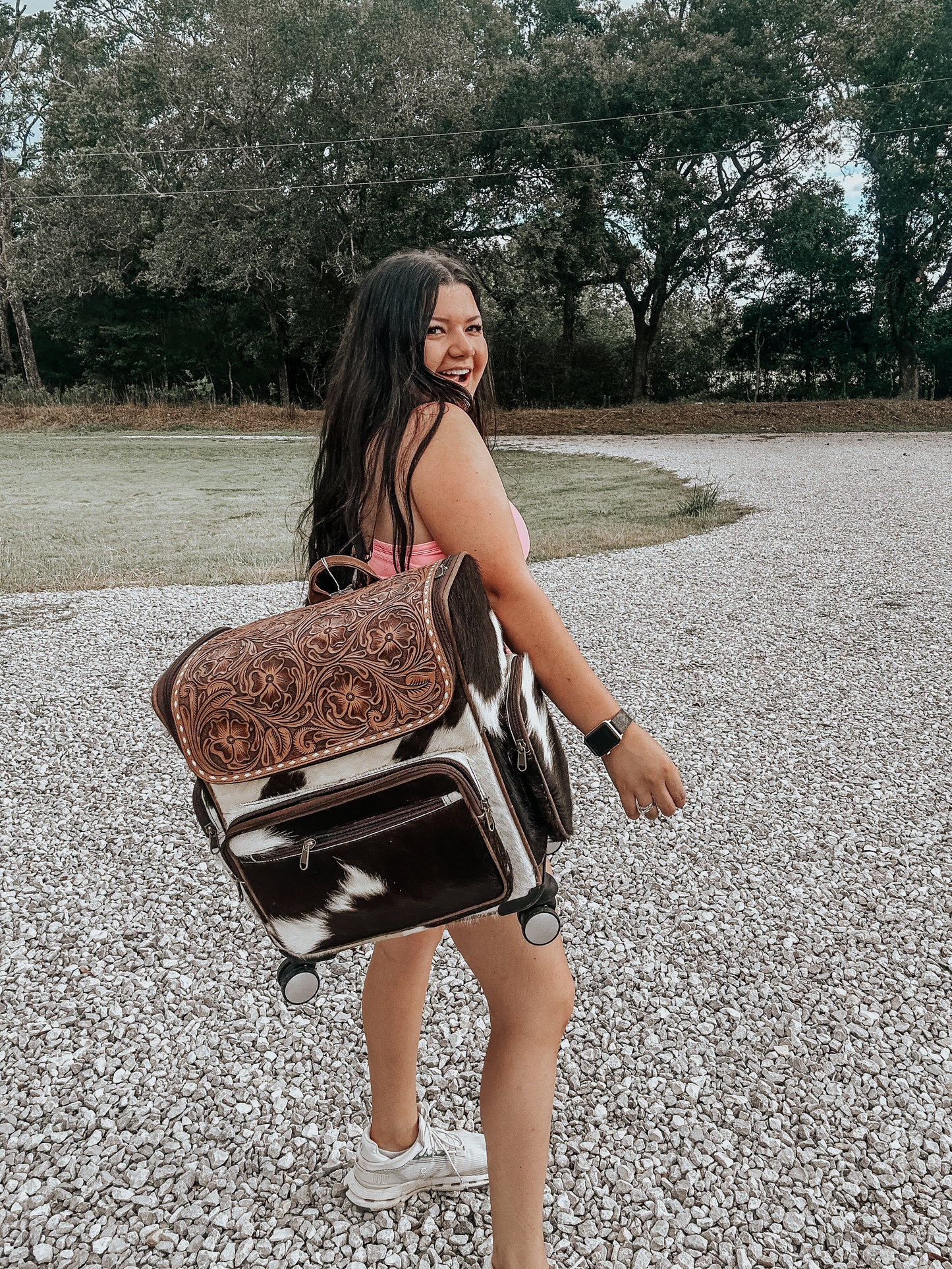 Laredo Cowhide Backpack Suitcase