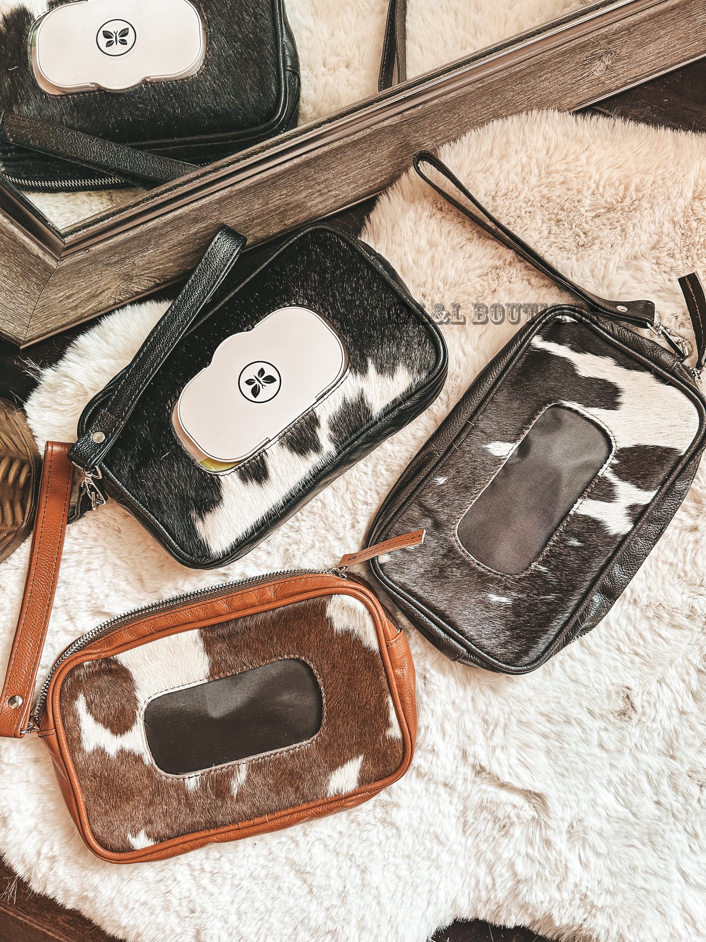 Cowhide Diaper Wipe Case