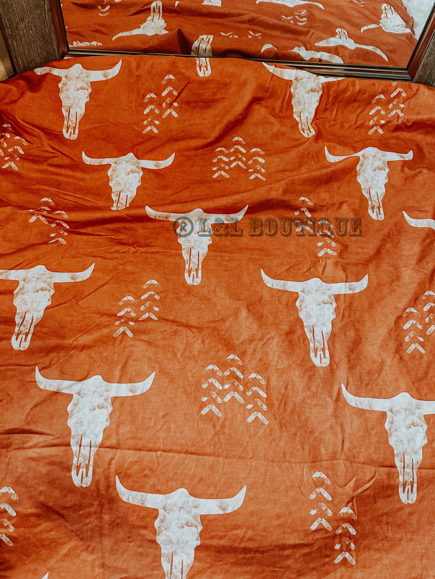 Minky Rust Steer Baby Blanket
