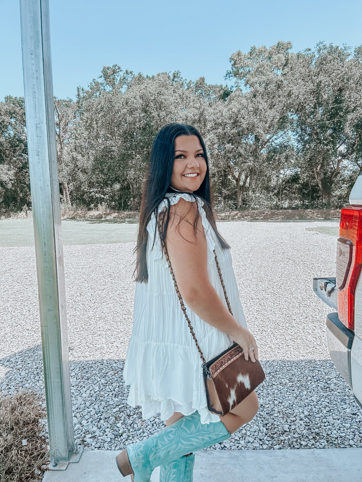 Pleated White Dress Top