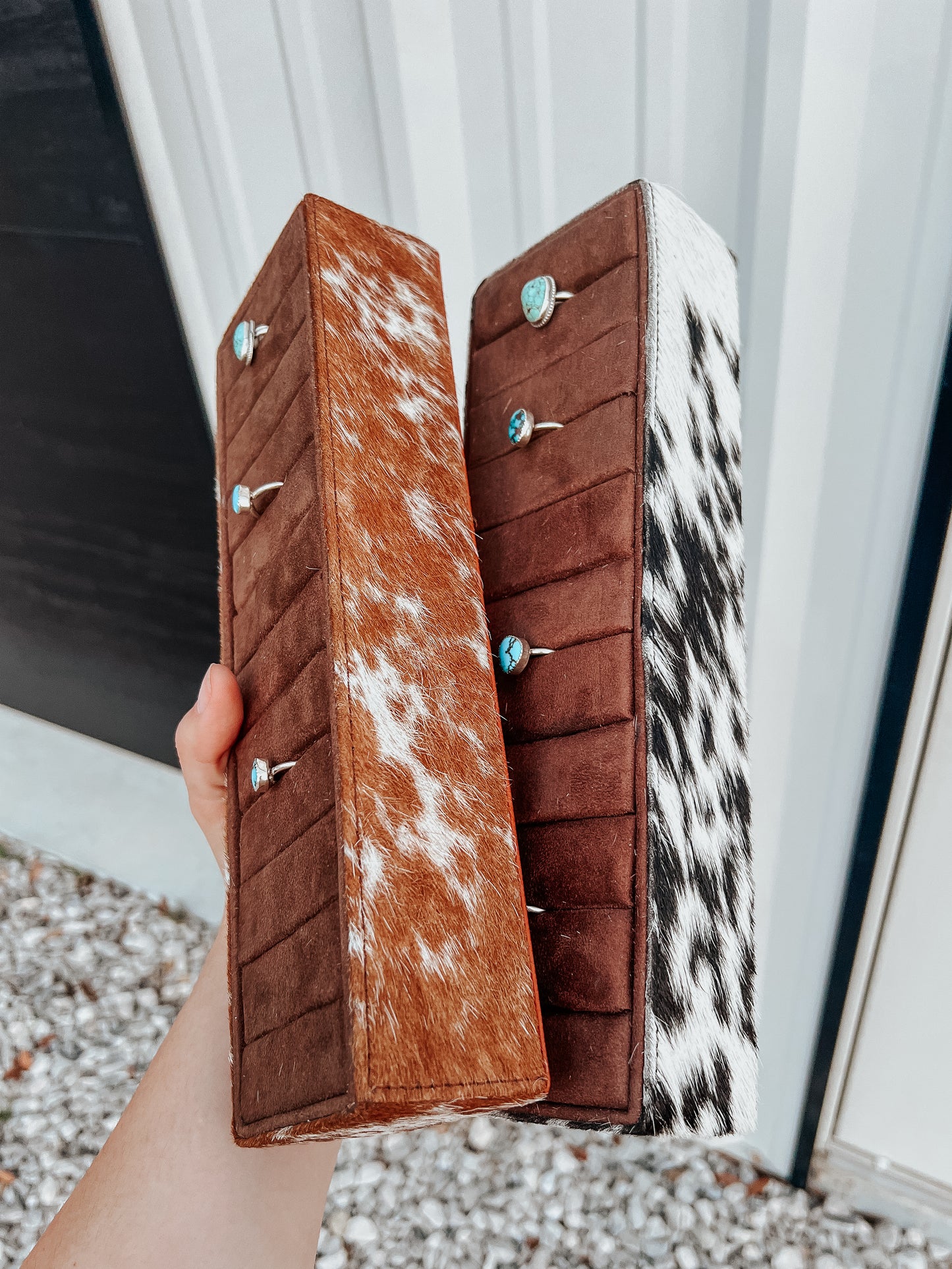 Cowhide Ring Holder
