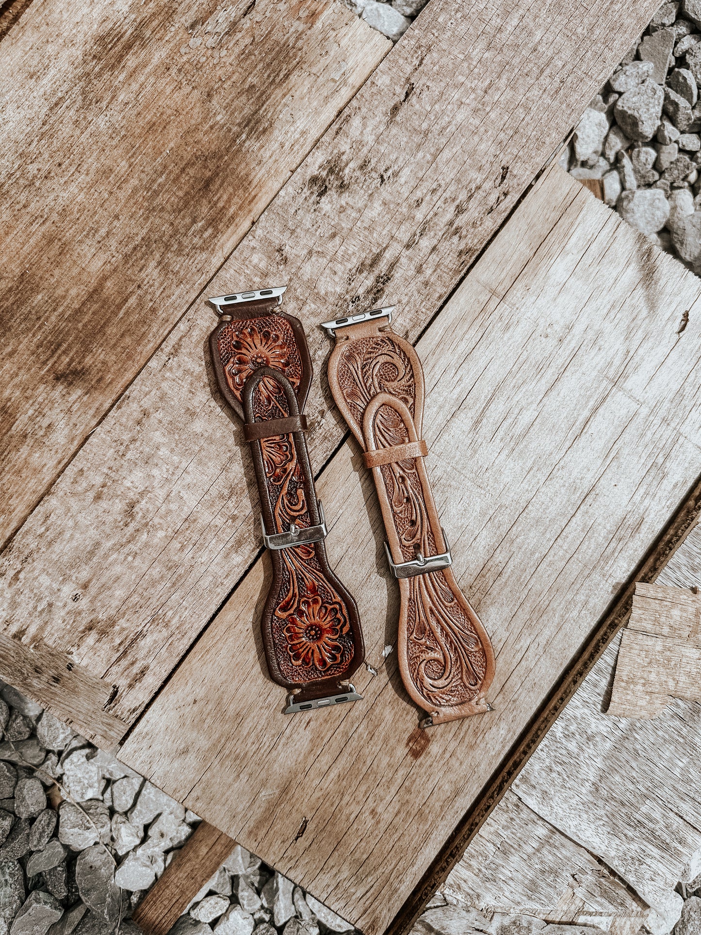 Tooled Leather Watch Band