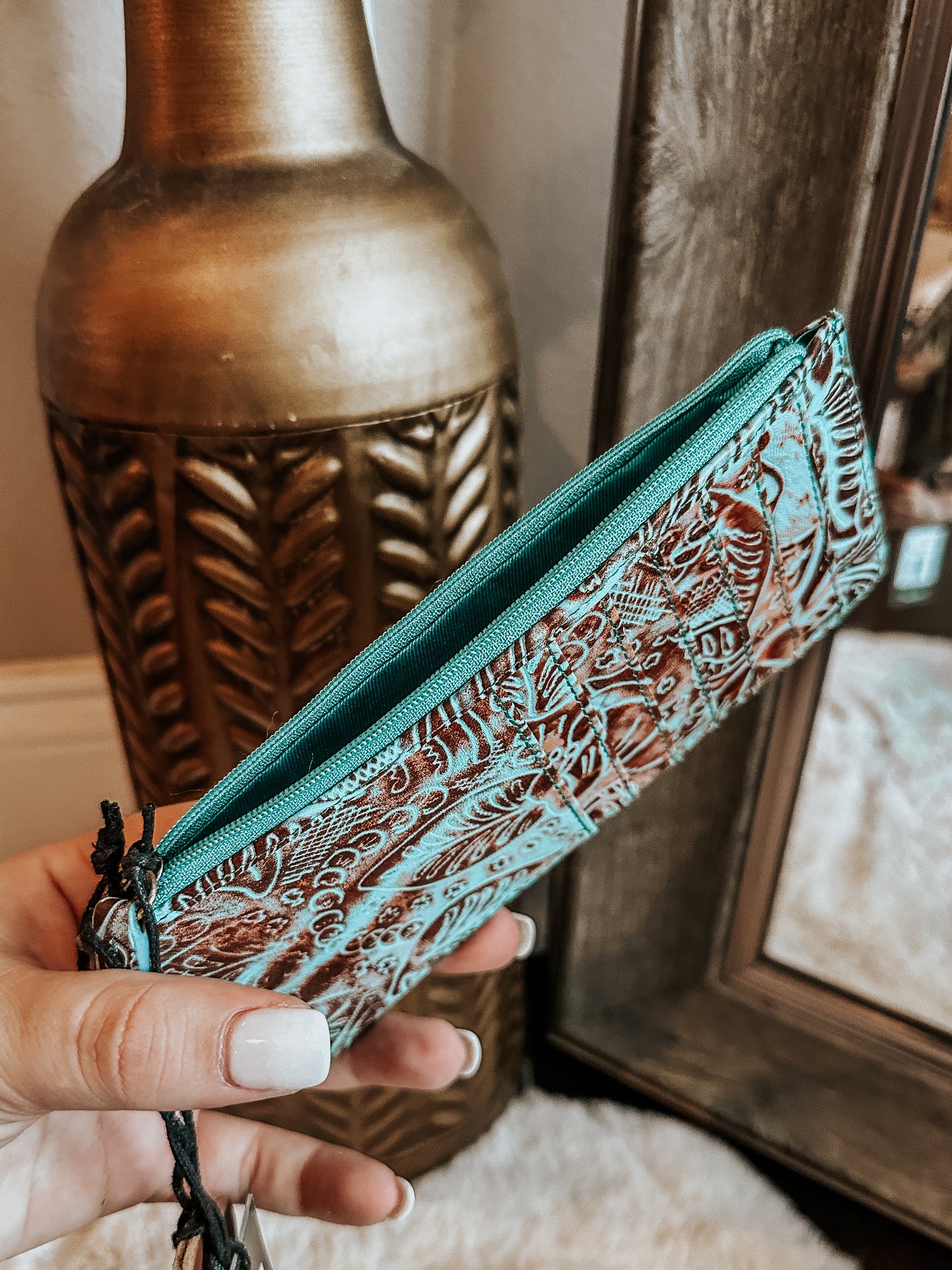 Delilah Turquoise Card Holder