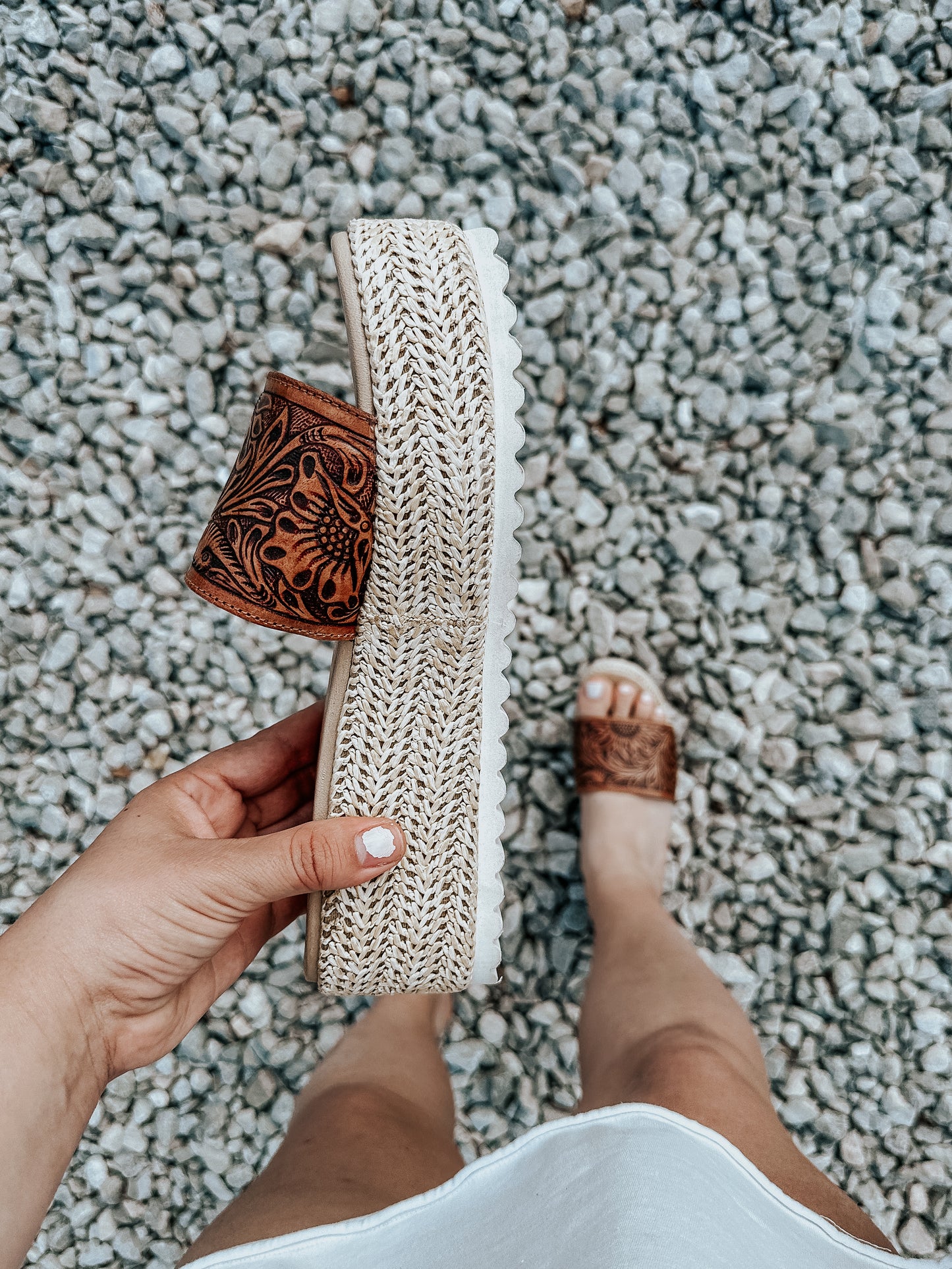 Gloriana Leather Platform Sandals