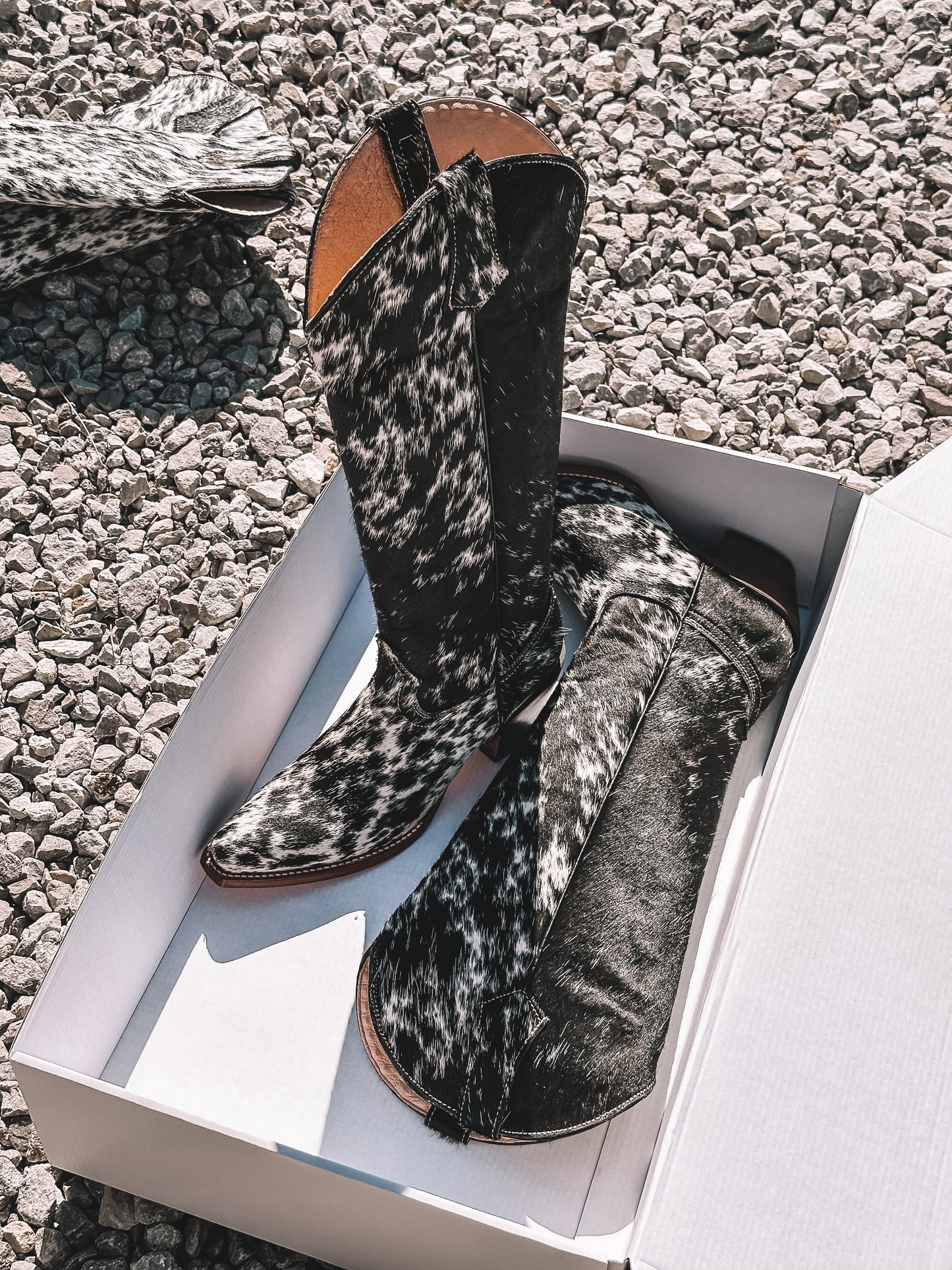 Knee High Cowhide Boots ~ Snip Toe