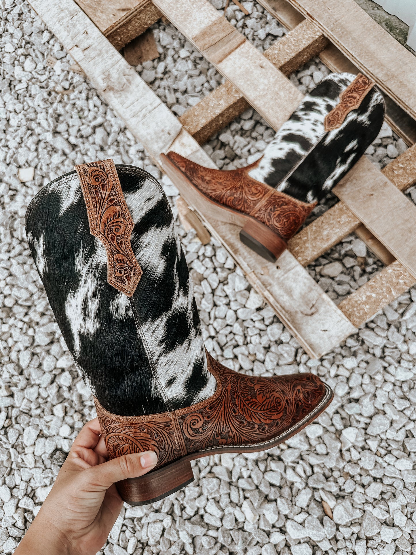 Savanna Cowhide Leather Boots