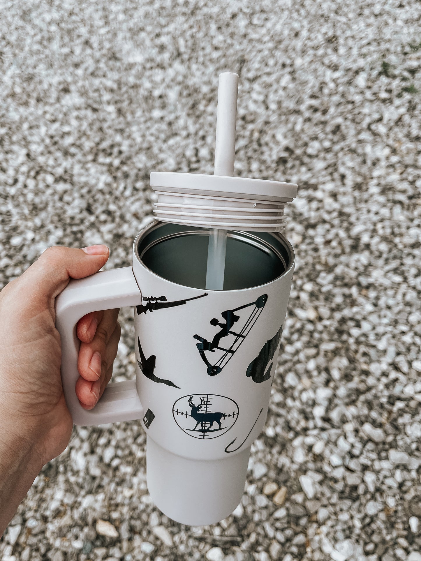 Gray Hunting Kids Tumbler