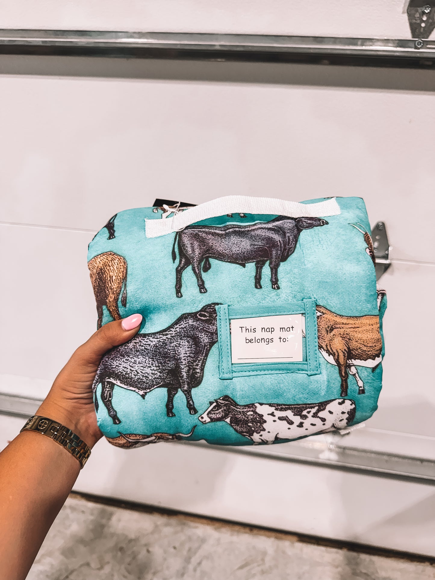 Kids Nap Pad - Blue Cows