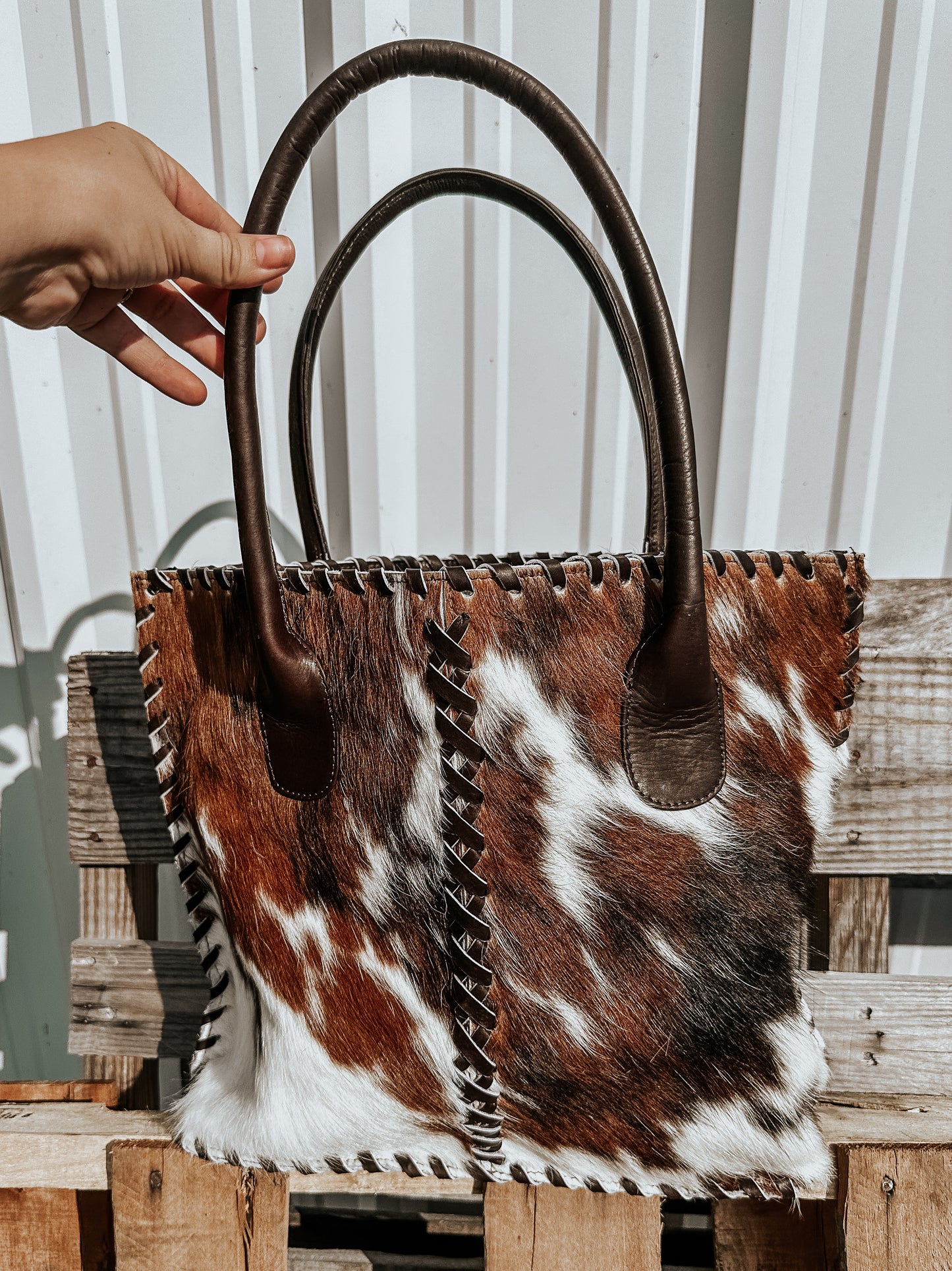 Elena Cowhide Tote Bag