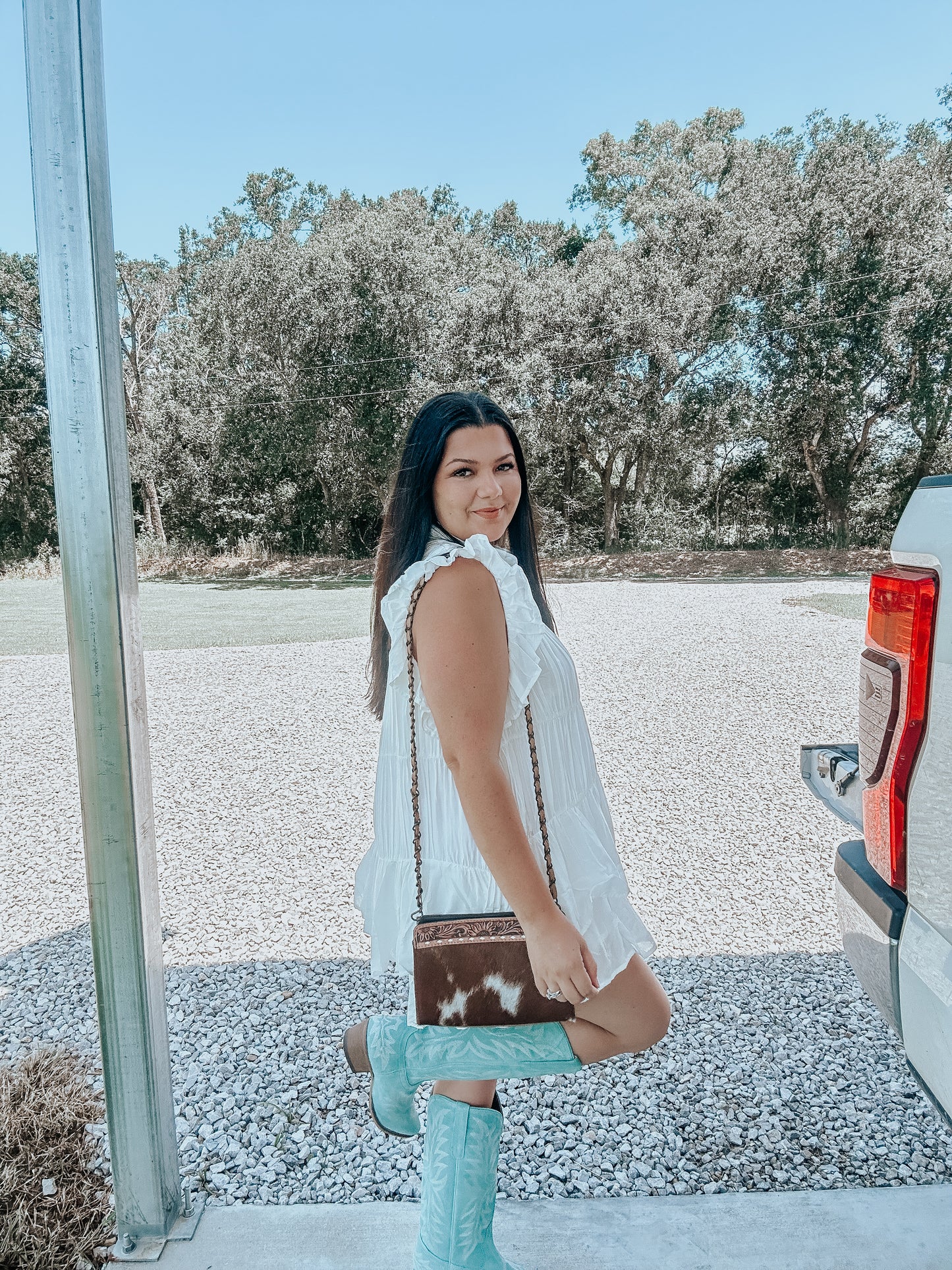 Pleated White Dress Top