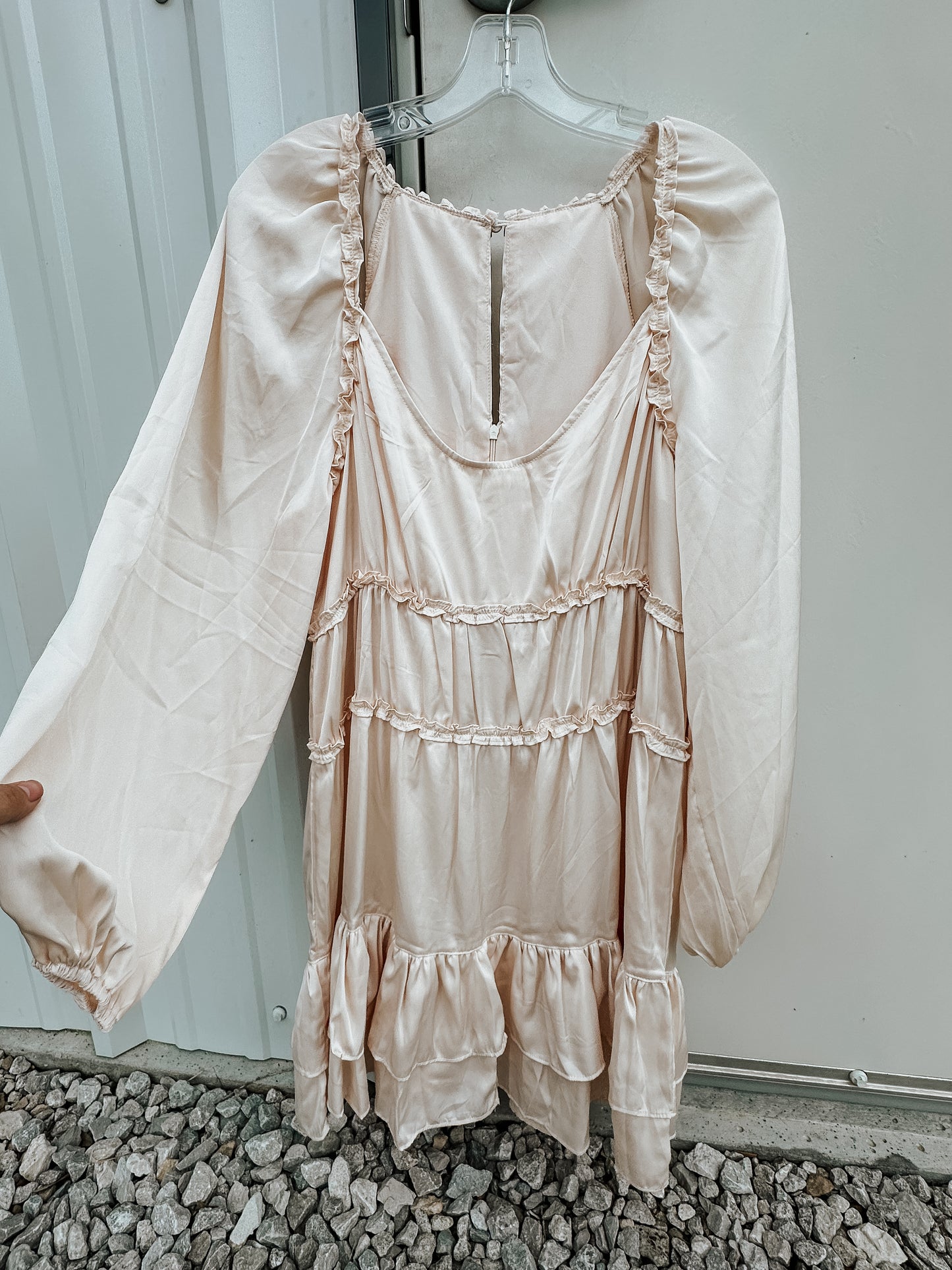 Long Sleeve Satin Dress