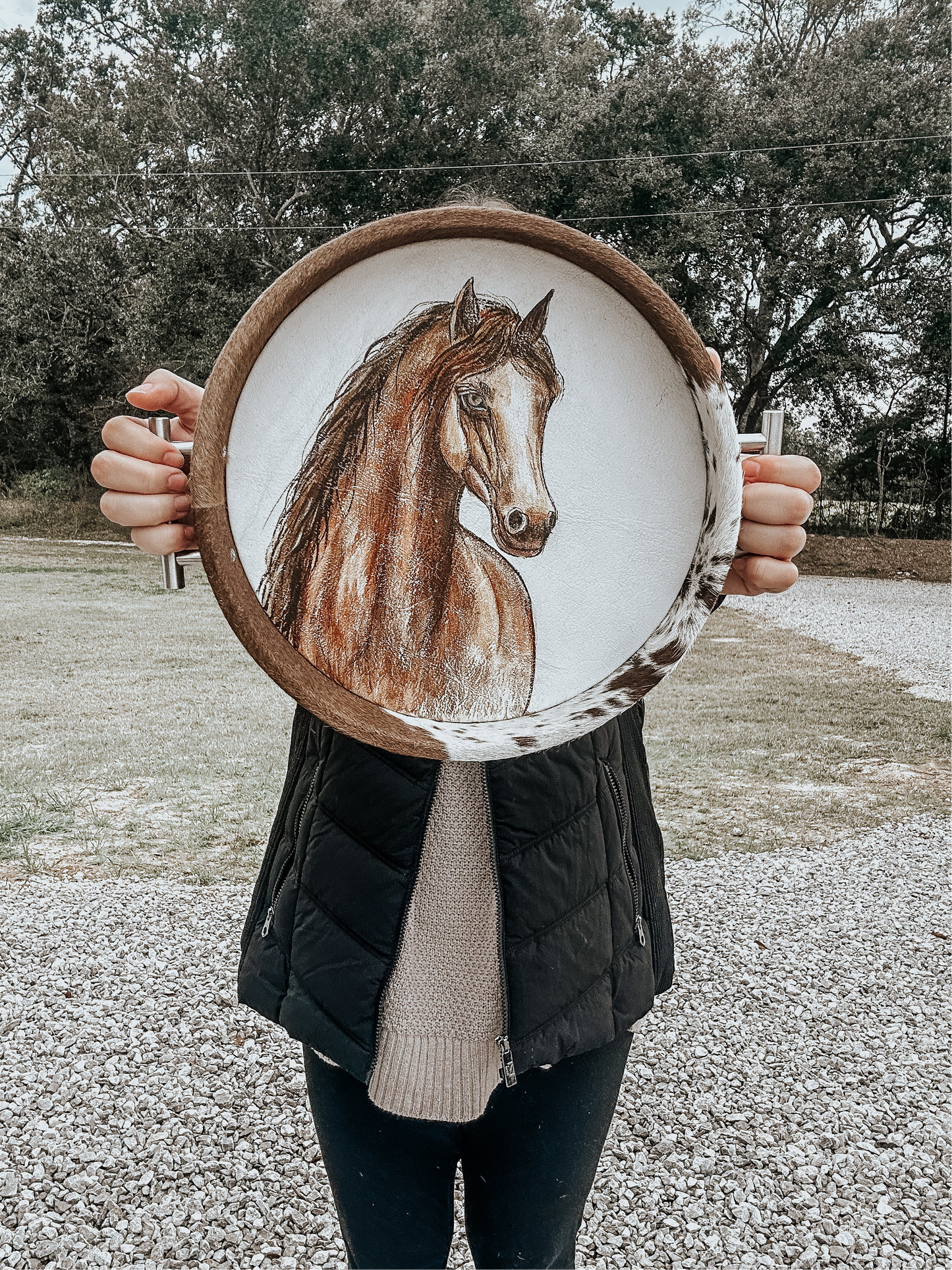 Western Cowhide Tray