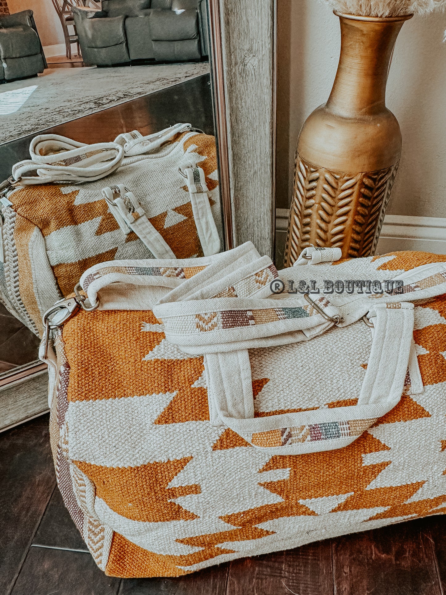 Brown Aztec Duffle Bag