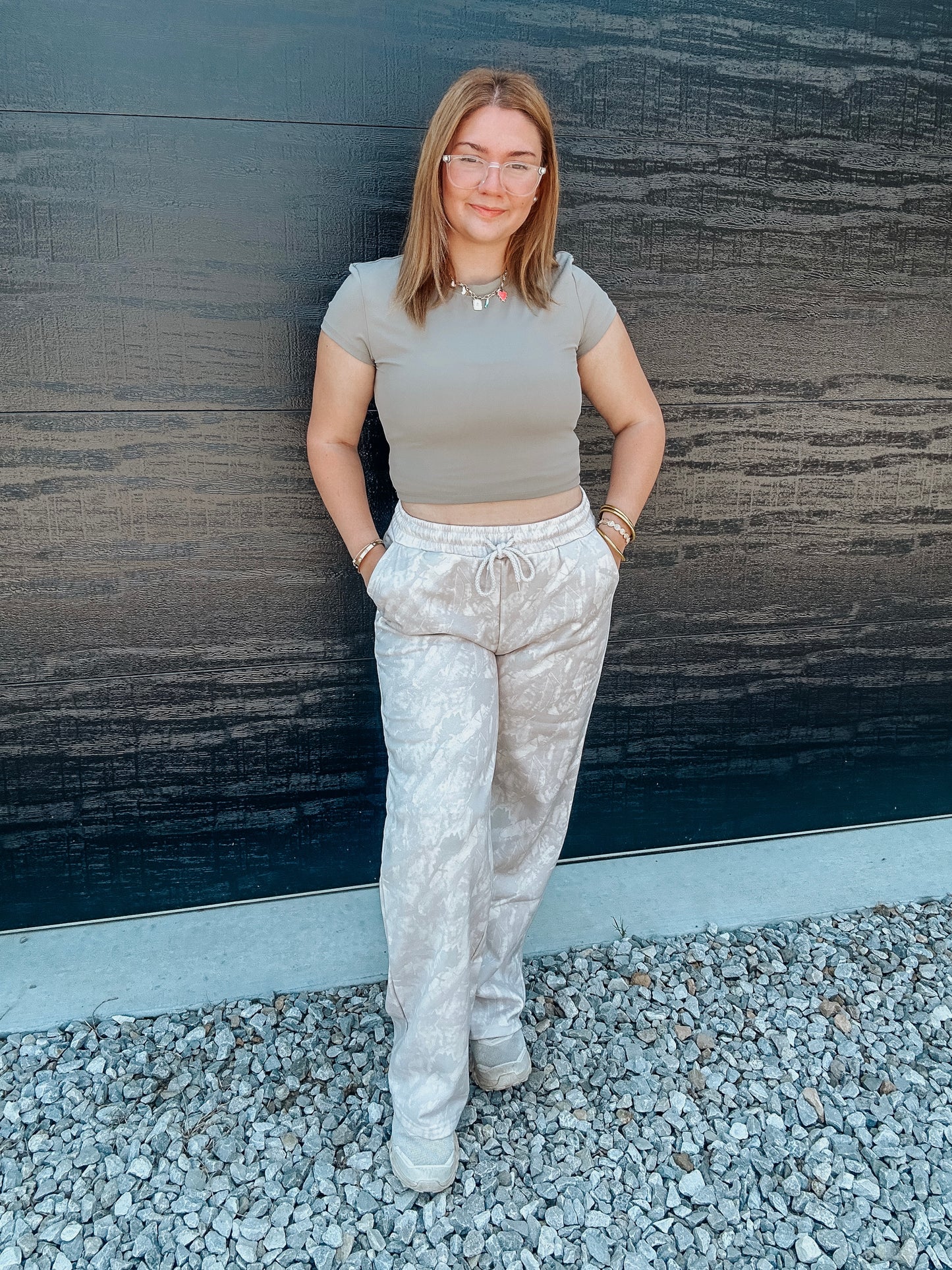 Camo Sweat Pants in Beige