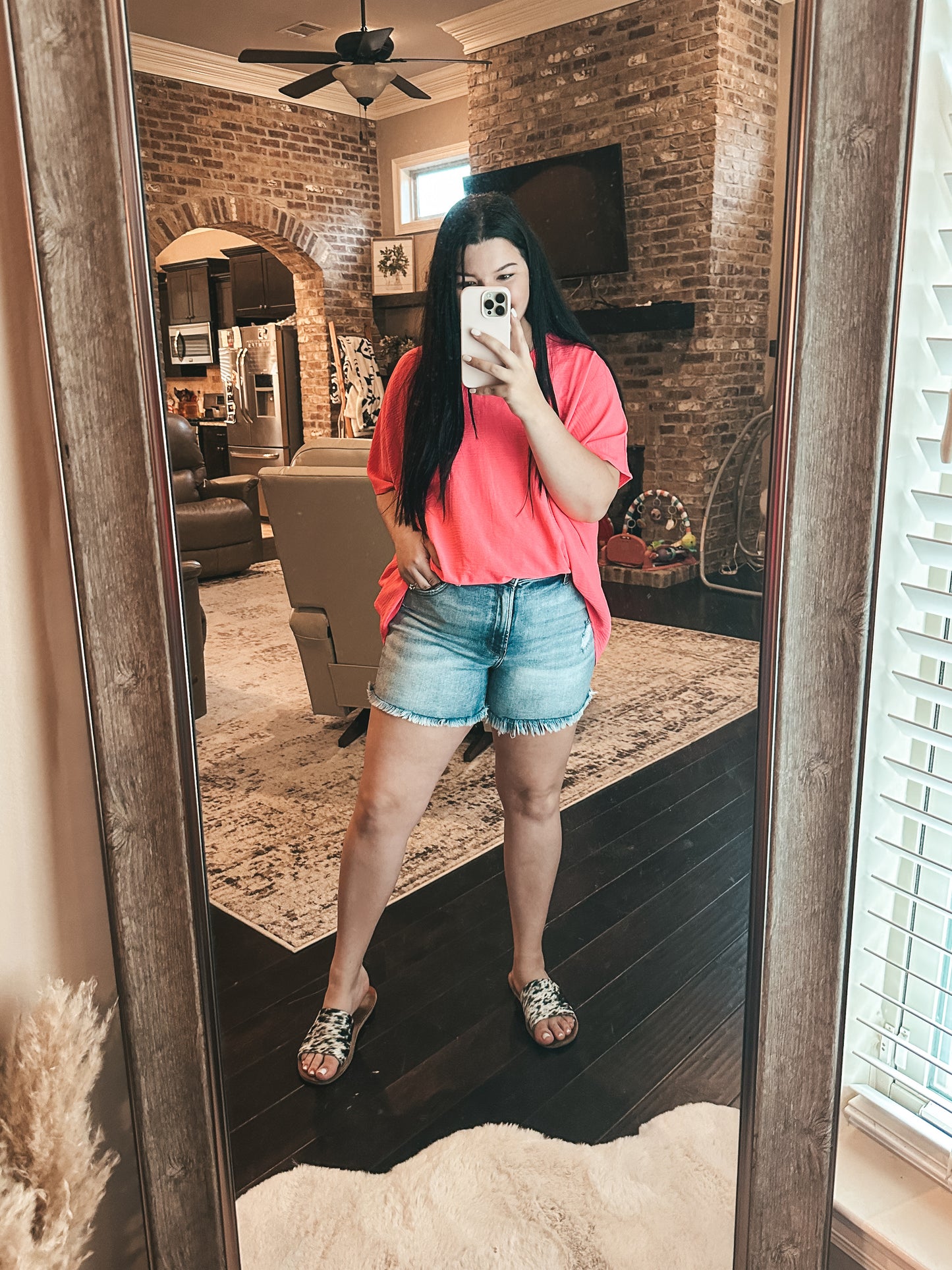 Raw Frayed Hem Denim Shorts