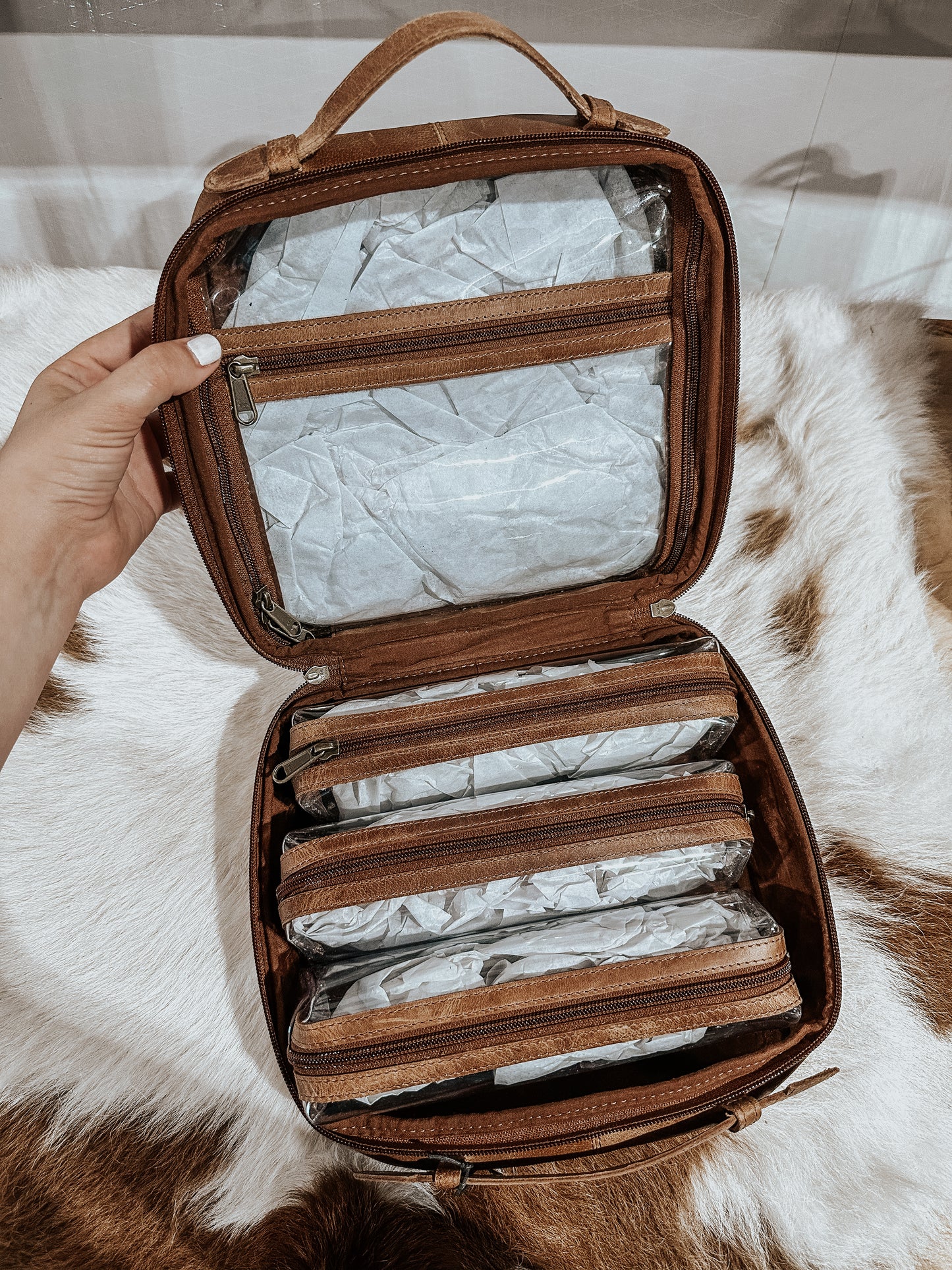 Open Sky Leather Toiletry Bag