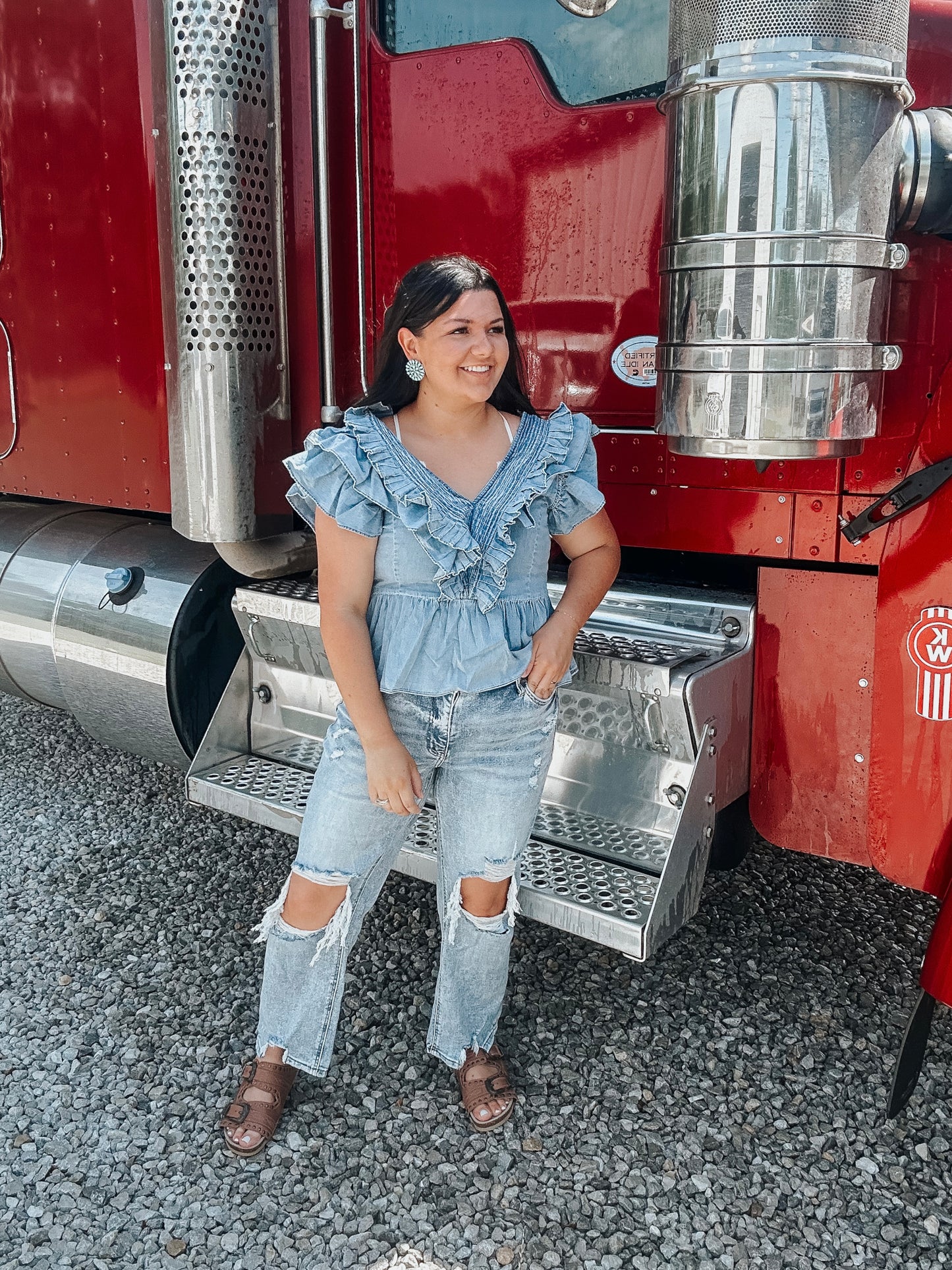Denim Daze Ruffle Top