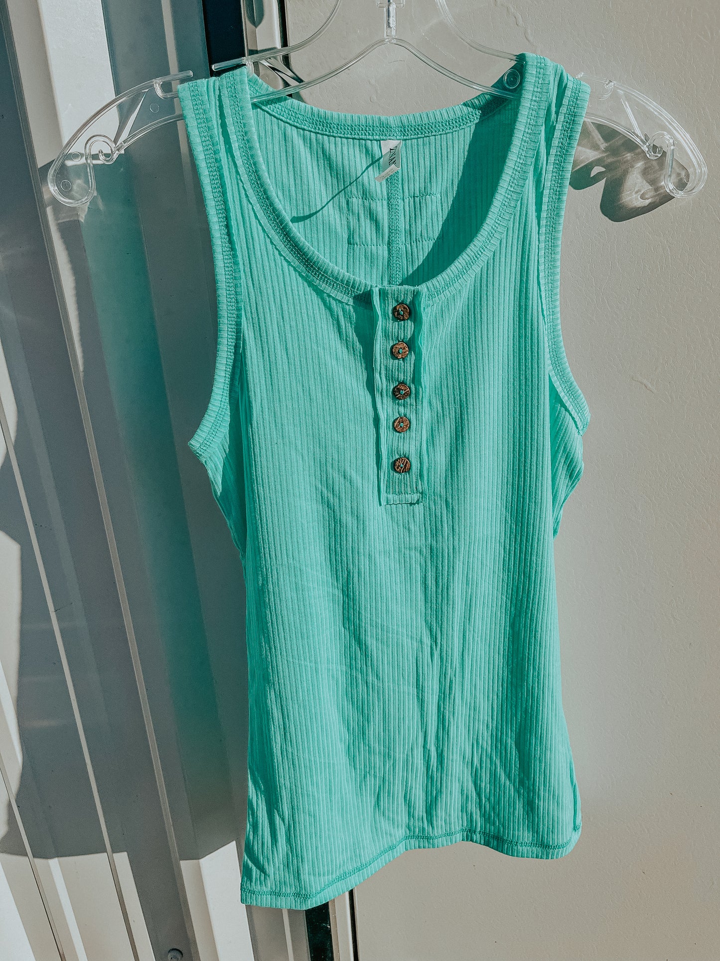 Turquoise Ribbed Tank