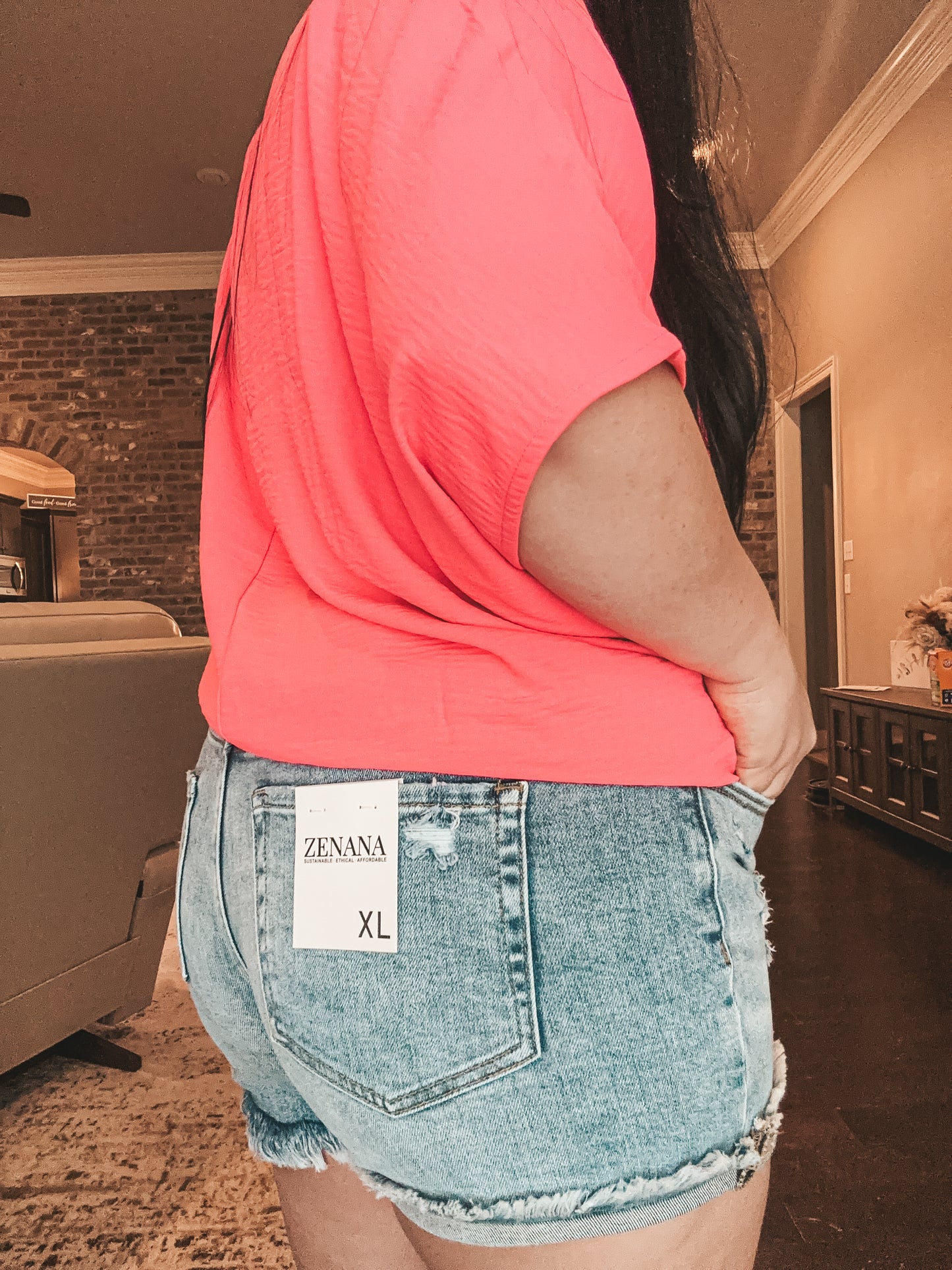 Raw Frayed Hem Denim Shorts