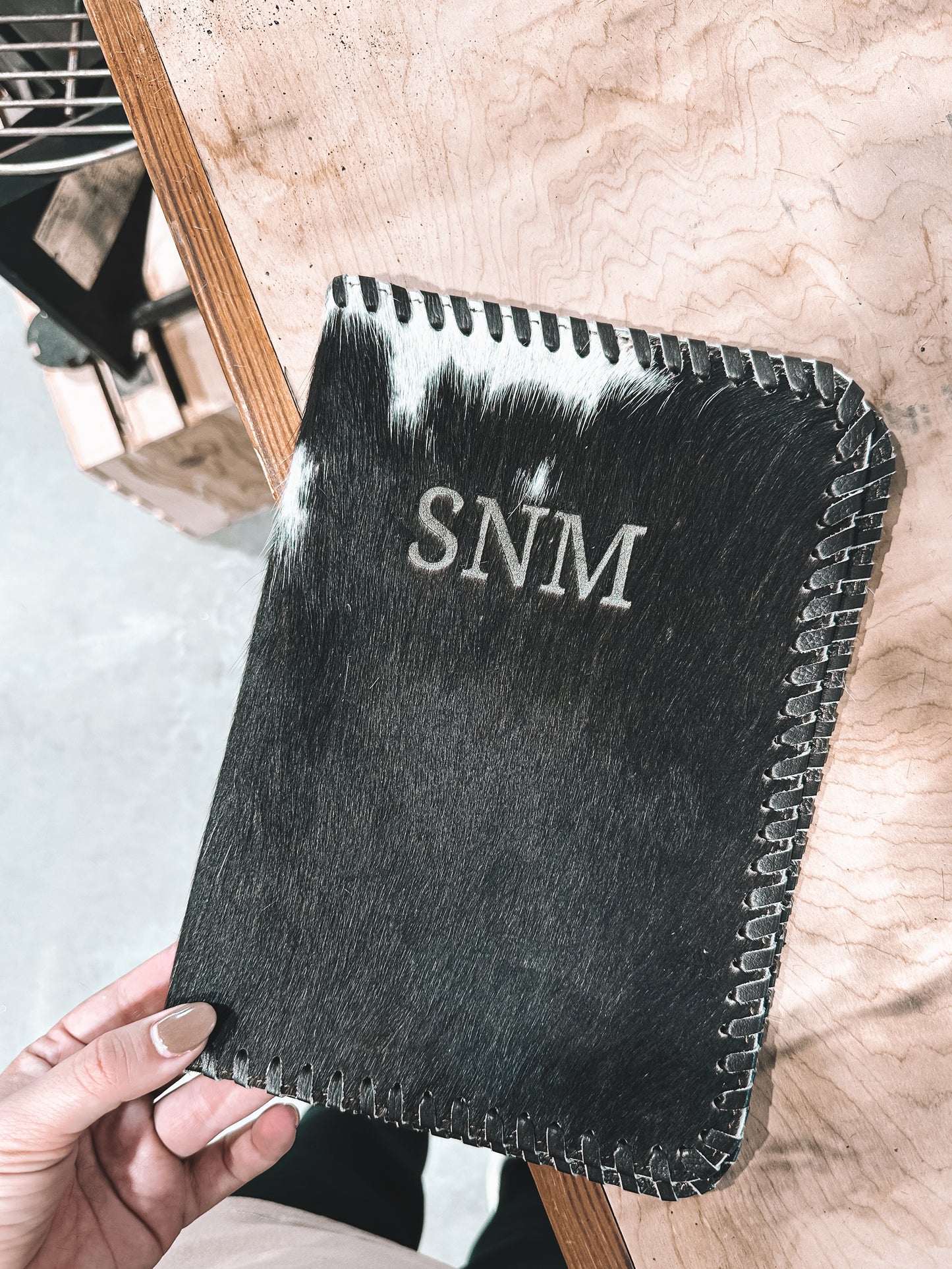 Cowhide Buckstitch Bible Cover