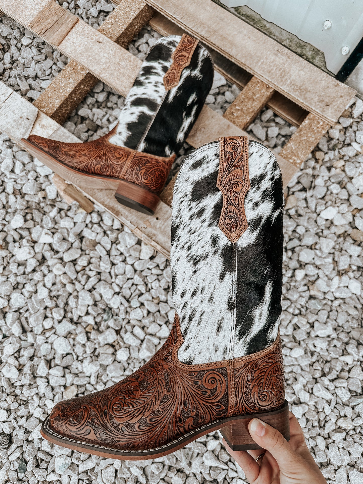 Savanna Cowhide Leather Boots