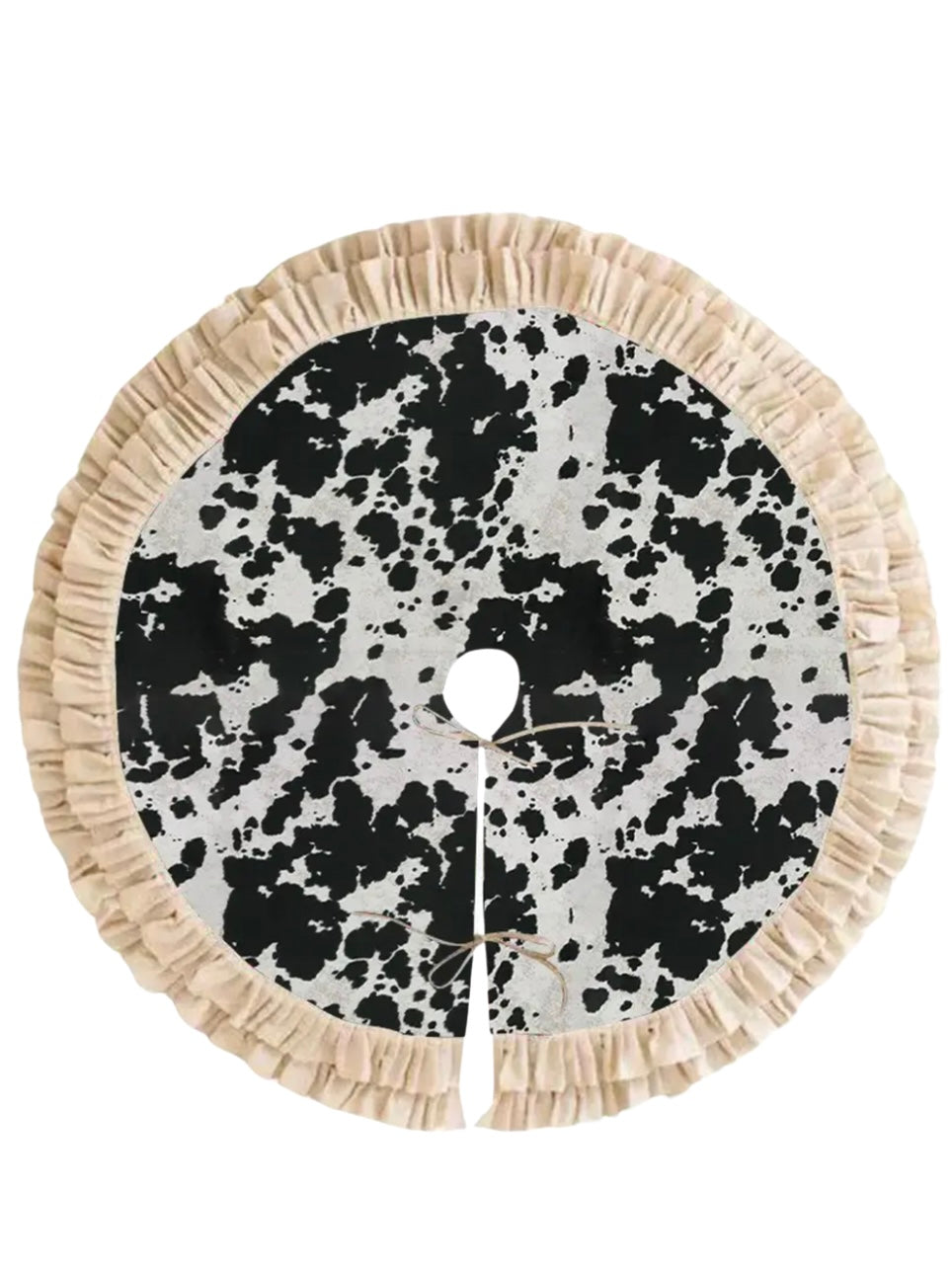 Canvas Cow Print Tree Skirt