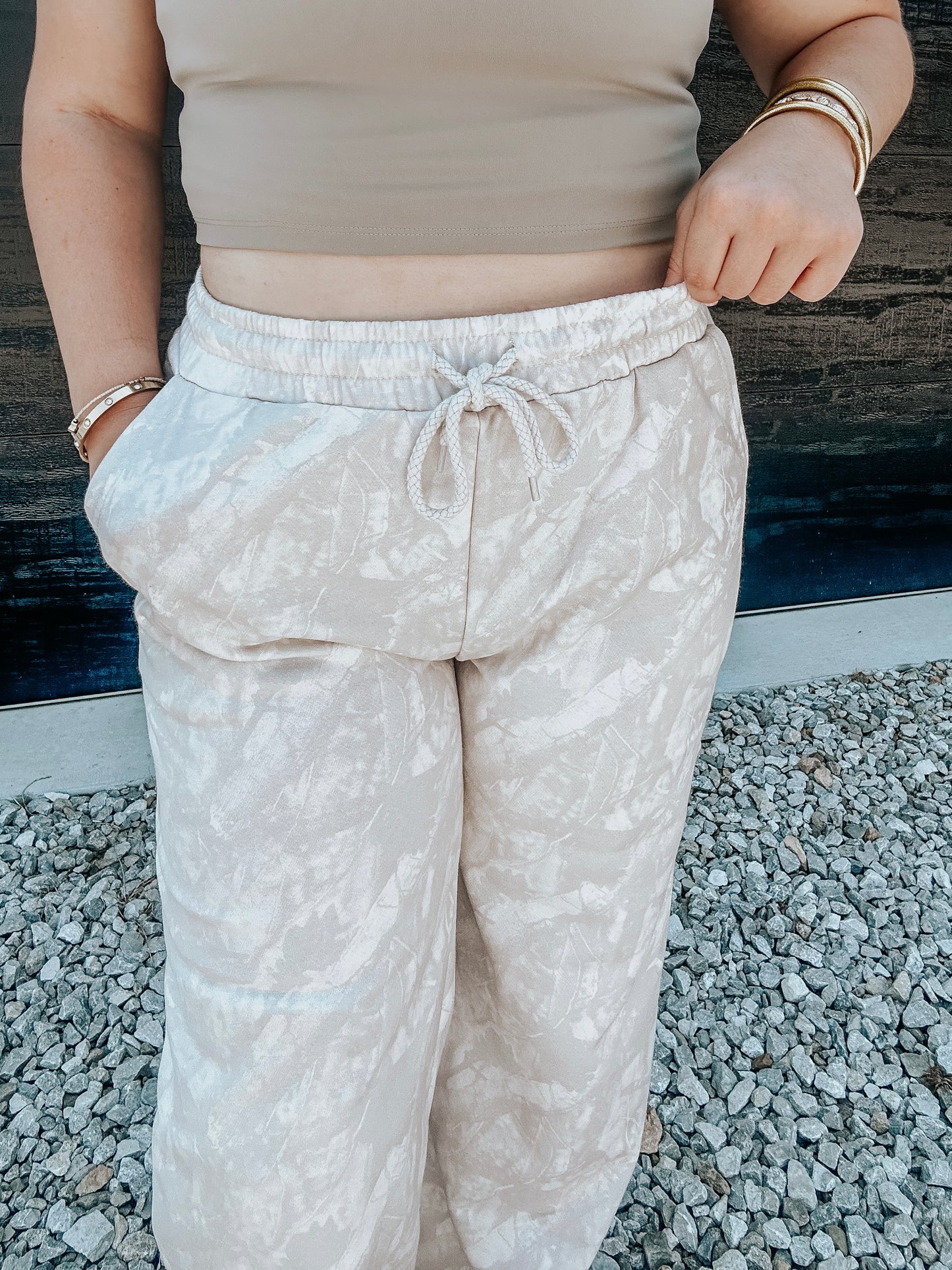 Camo Sweat Pants in Beige