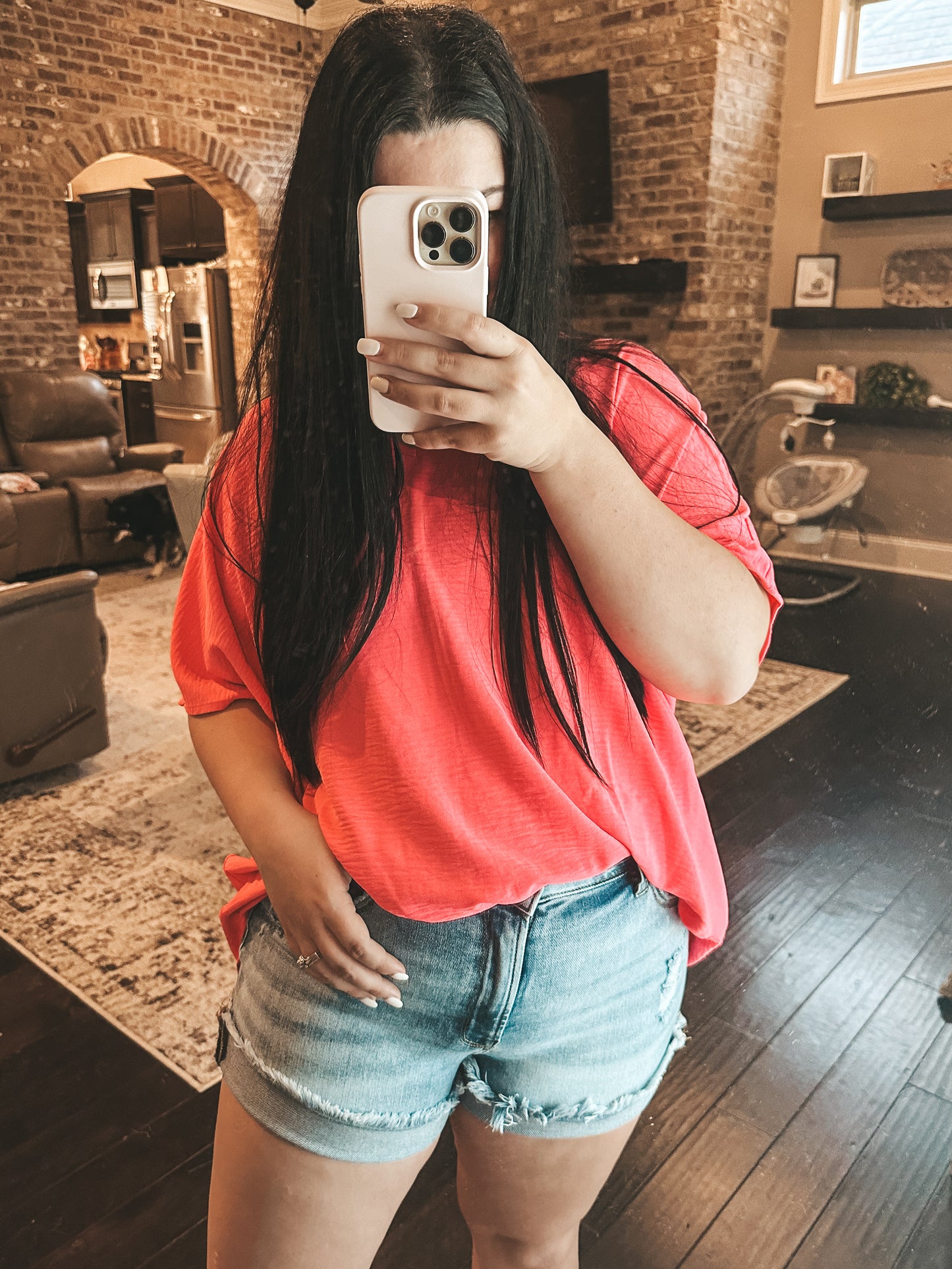 Raw Frayed Hem Denim Shorts