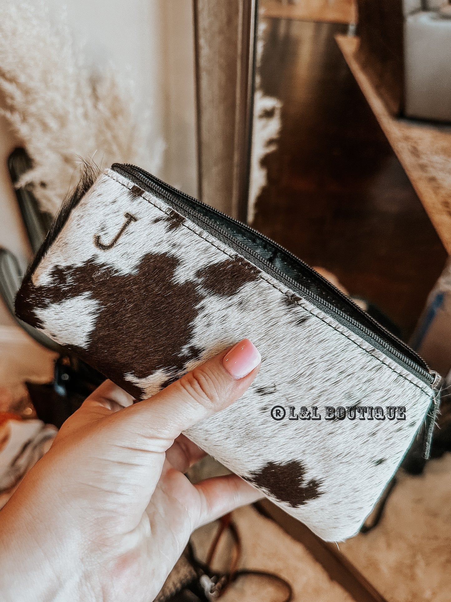 Cowhide Makeup Pouch