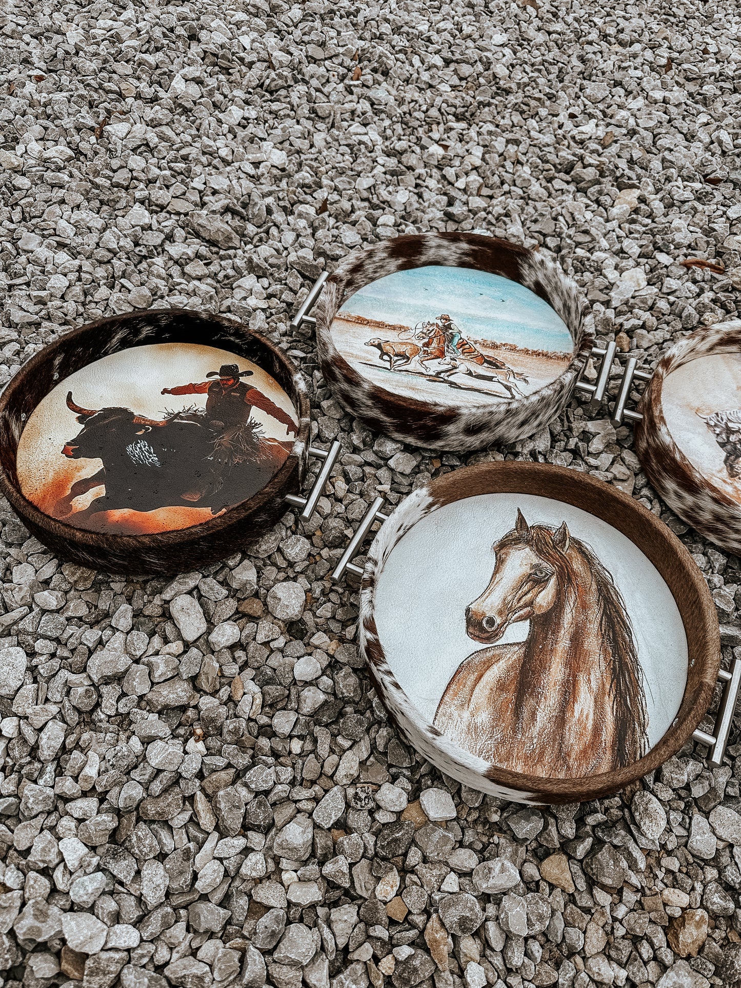 Western Cowhide Tray