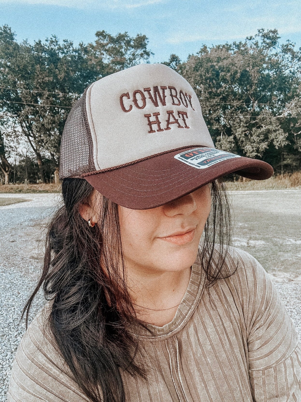 Cowboy Trucker Hat in Brown