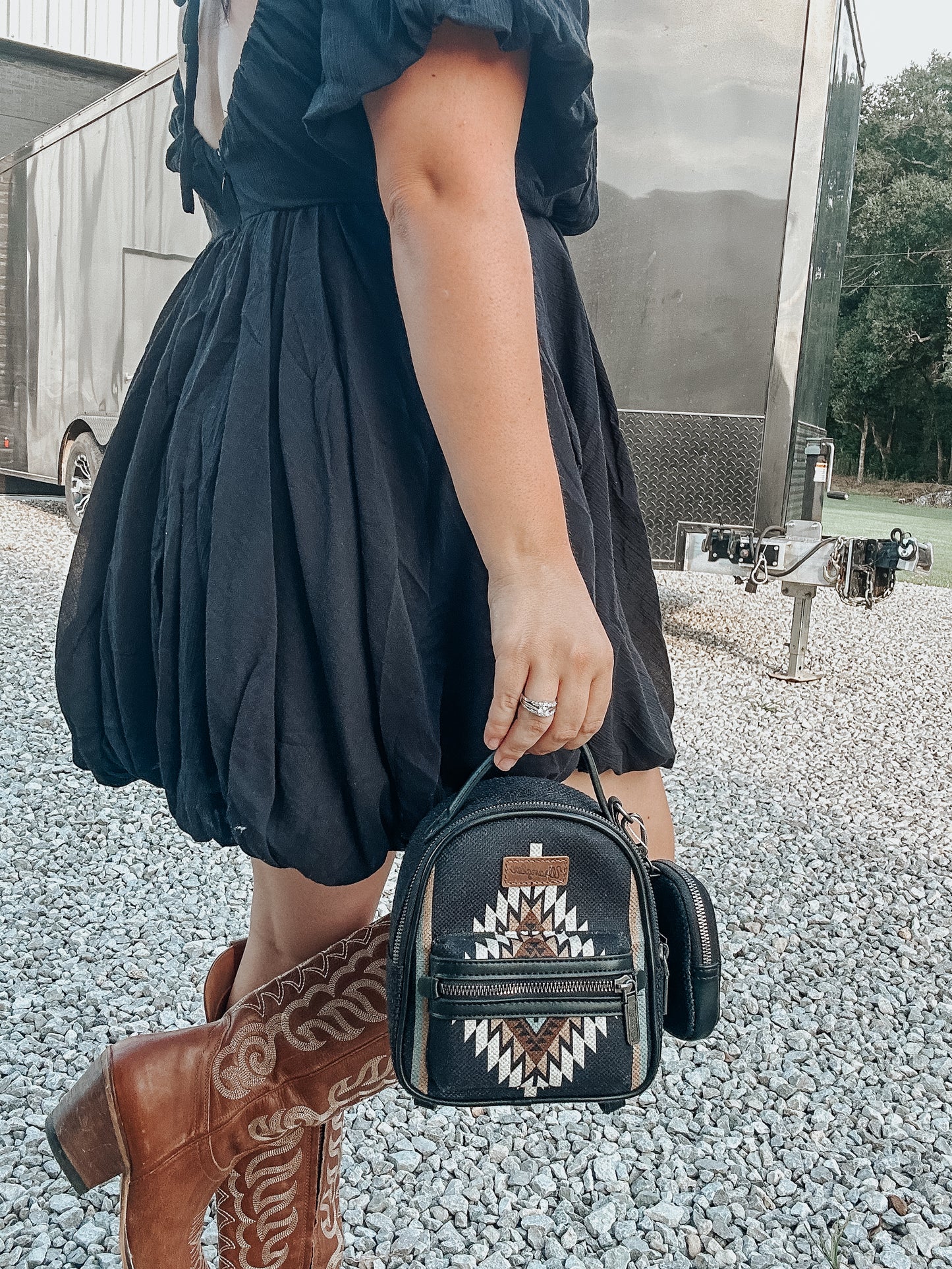 Black Bubble Tie Dress