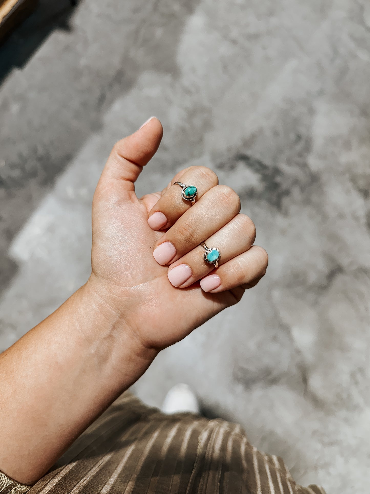 Turquoise Stacker Genuine Stone Ring