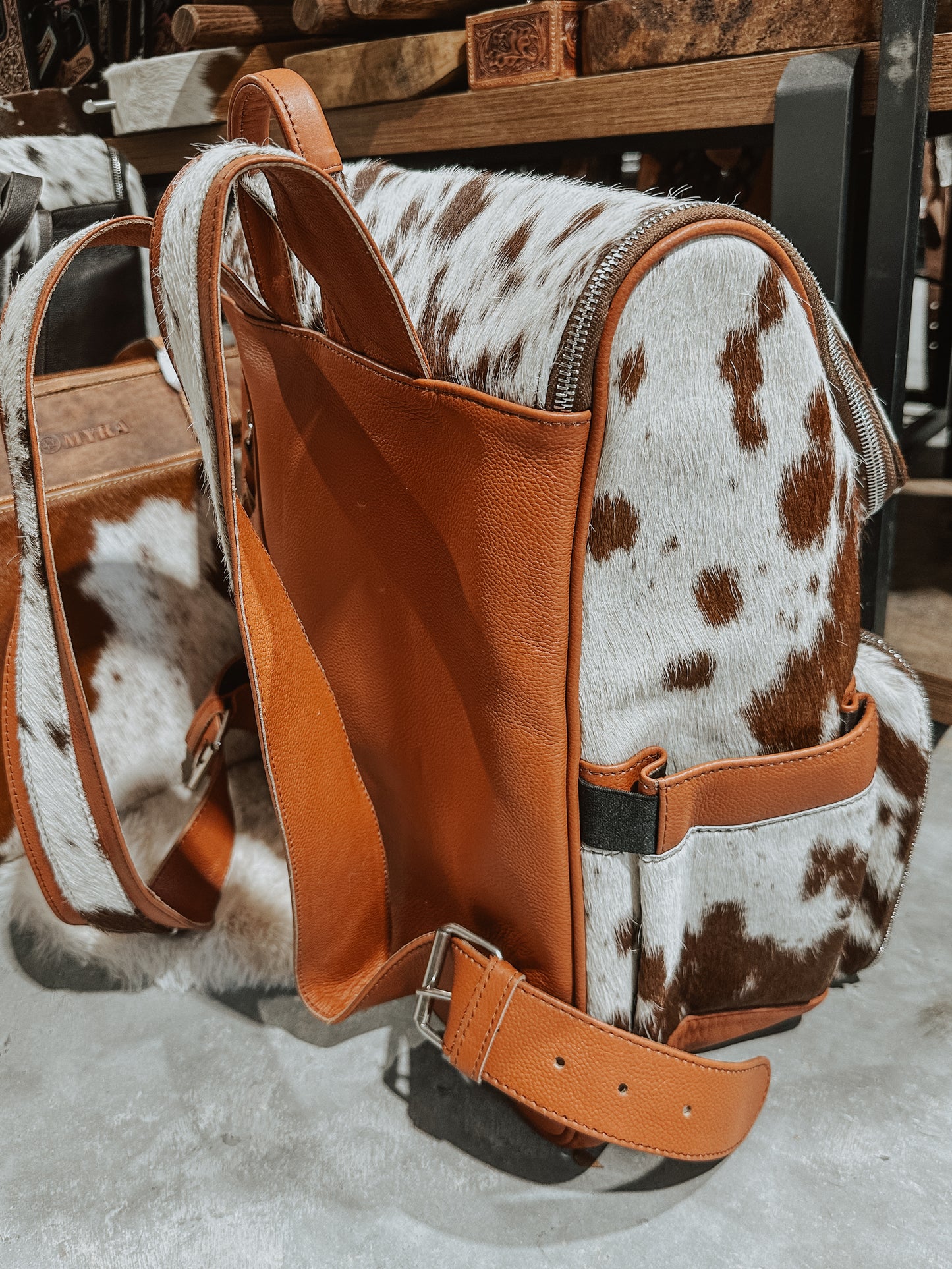 Kaufman Cowhide Backpack in Tan