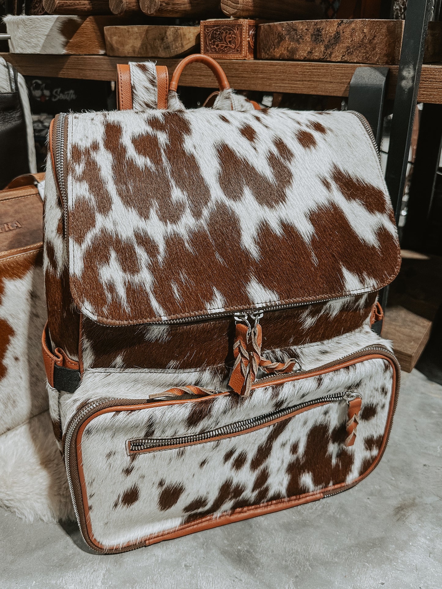 Kaufman Cowhide Backpack in Tan