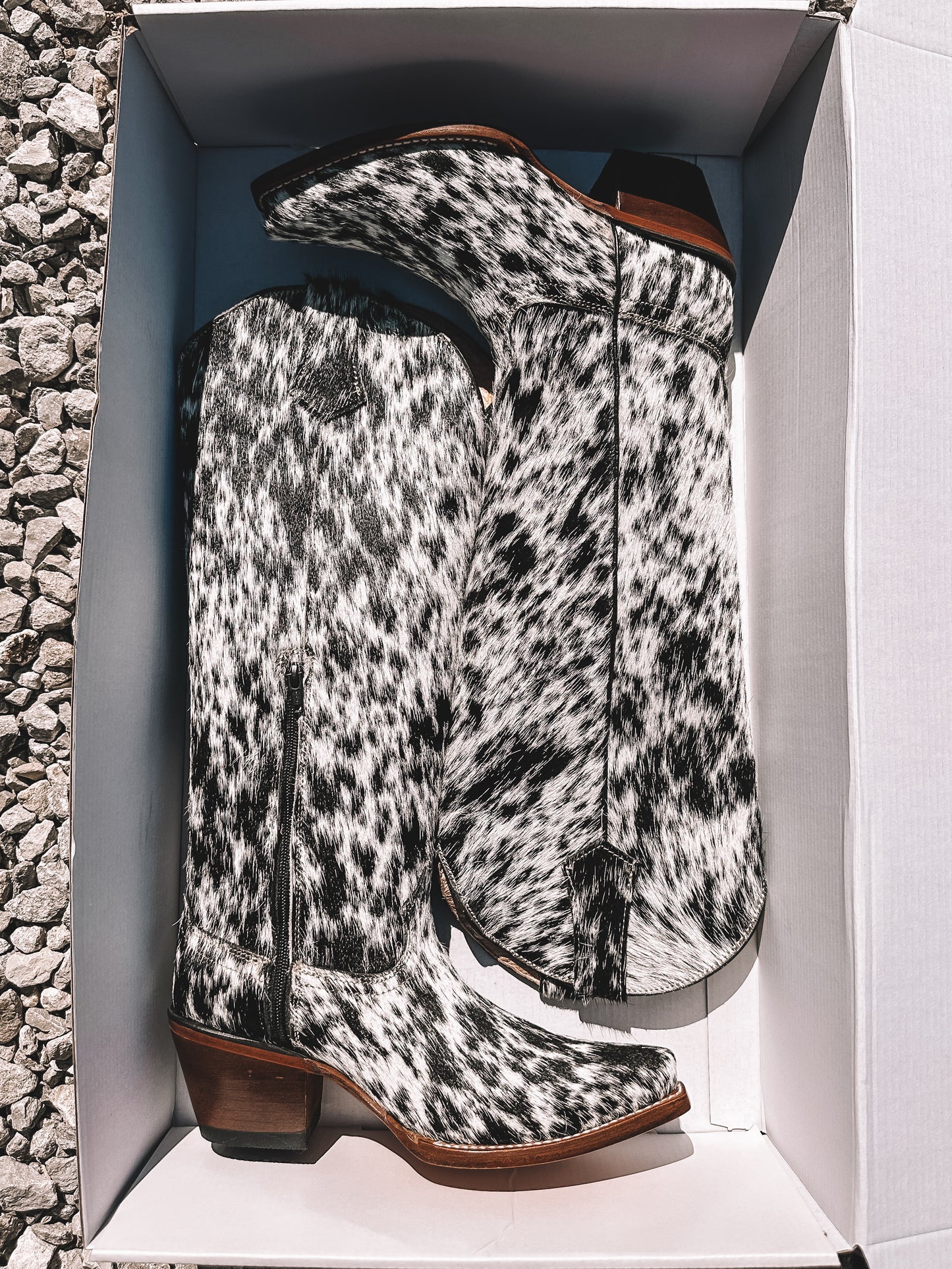 Knee High Cowhide Boots ~ Snip Toe