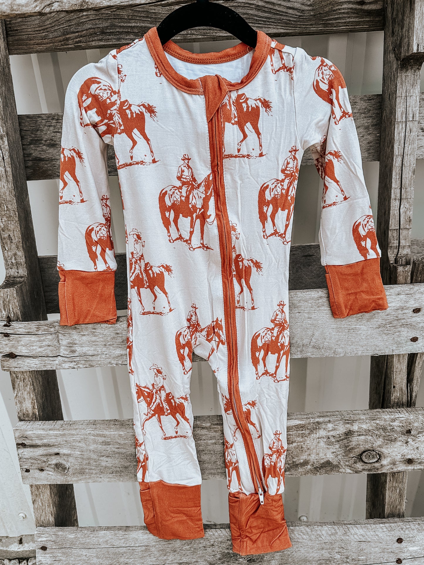 Rust Cowboy Bamboo Onesie