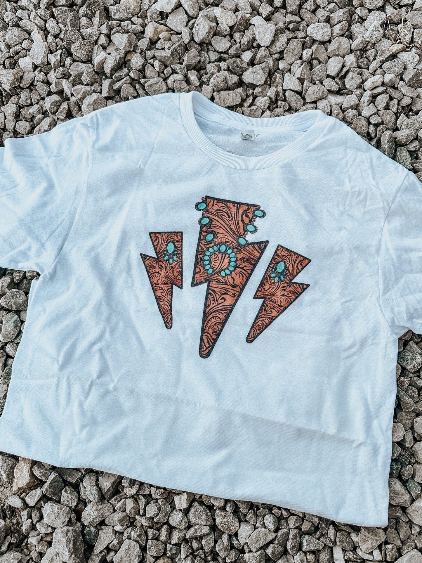 Embossed Lightning Bolts Value Tee