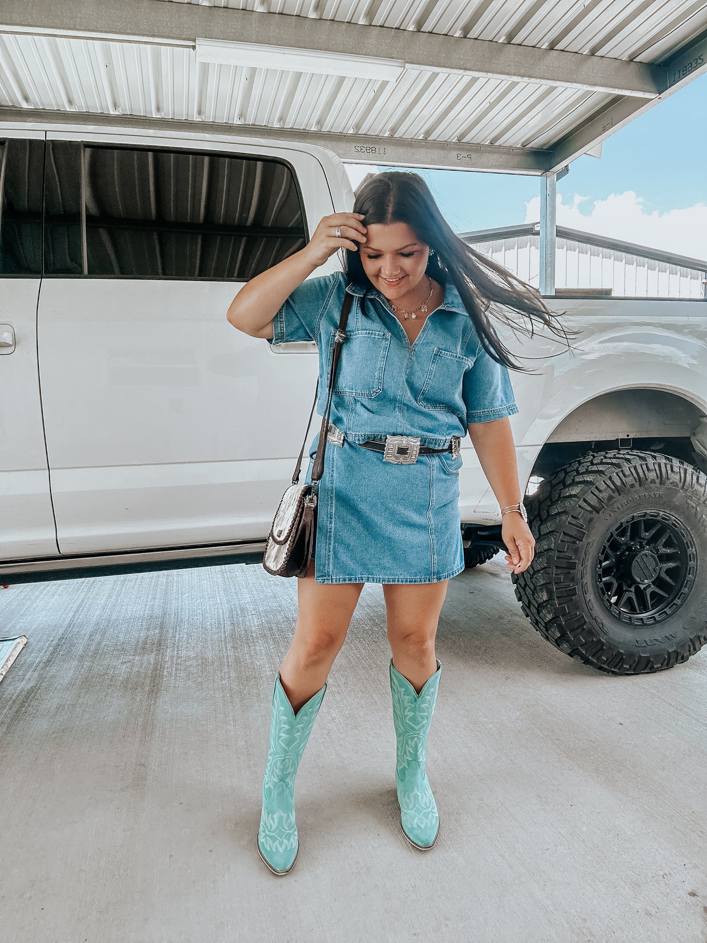 Denim Two Piece Skort & Top Set
