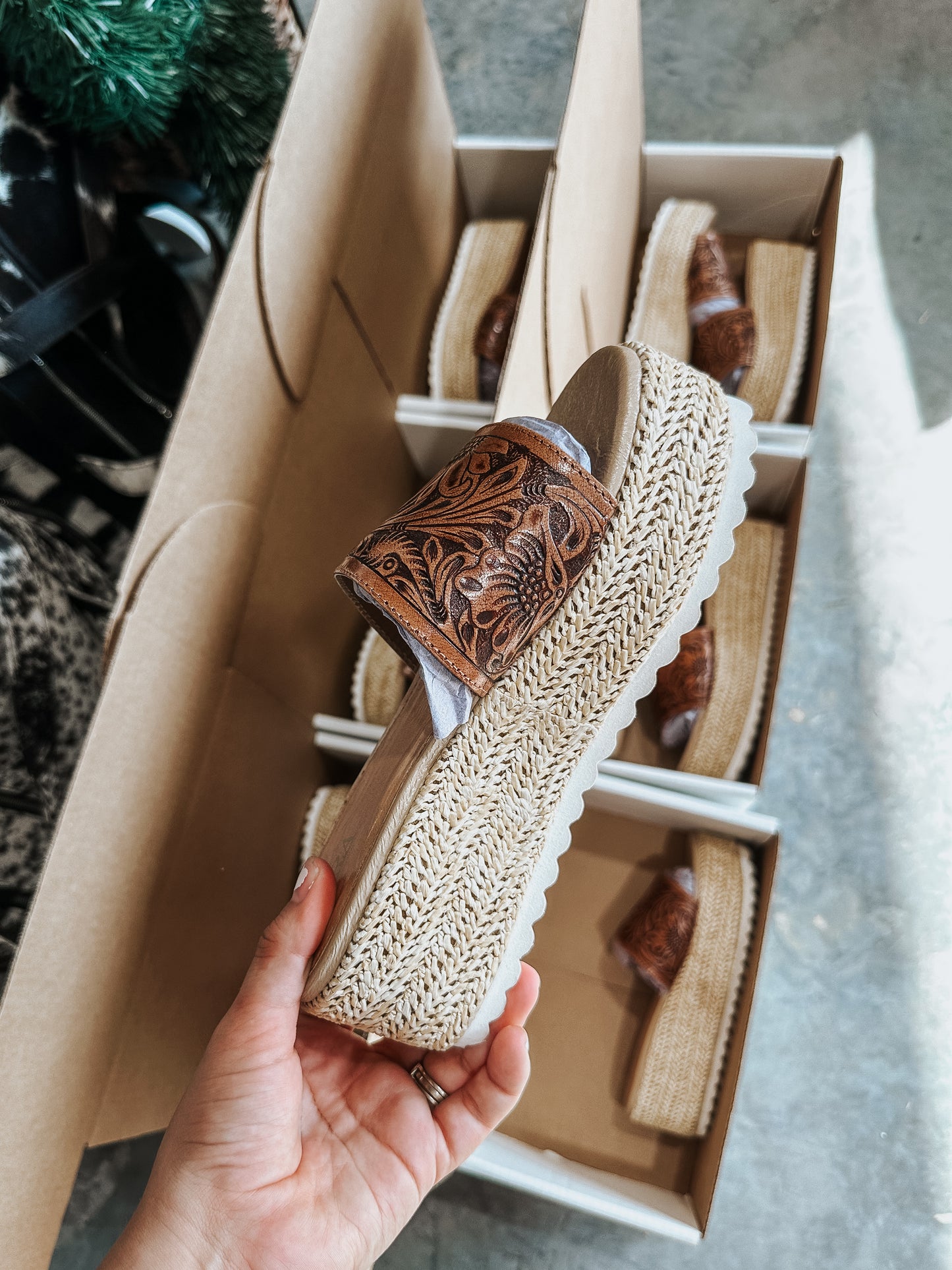 Gloriana Leather Platform Sandals