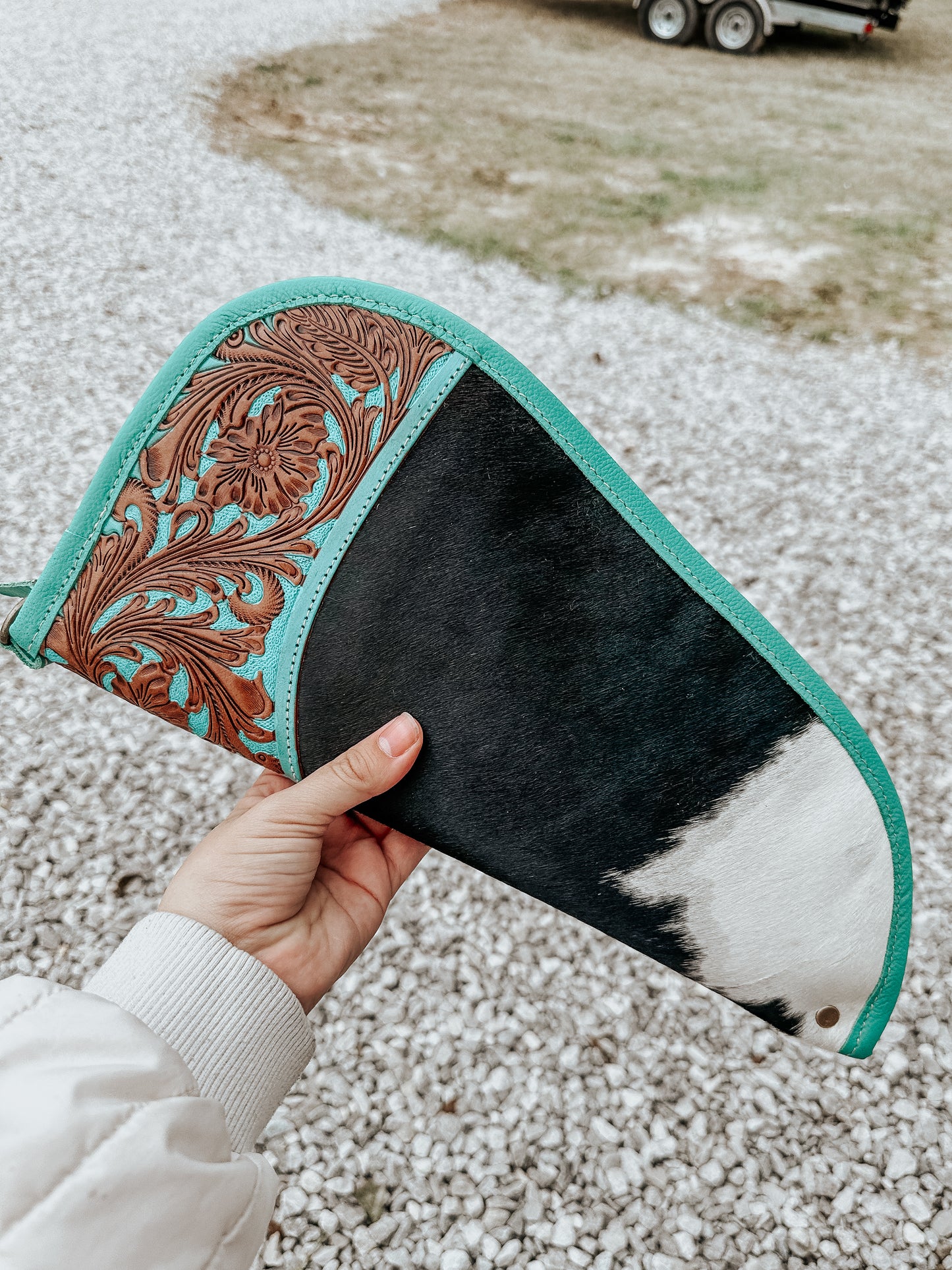 Wandering Turquoise Cowhide Gun Sleeve