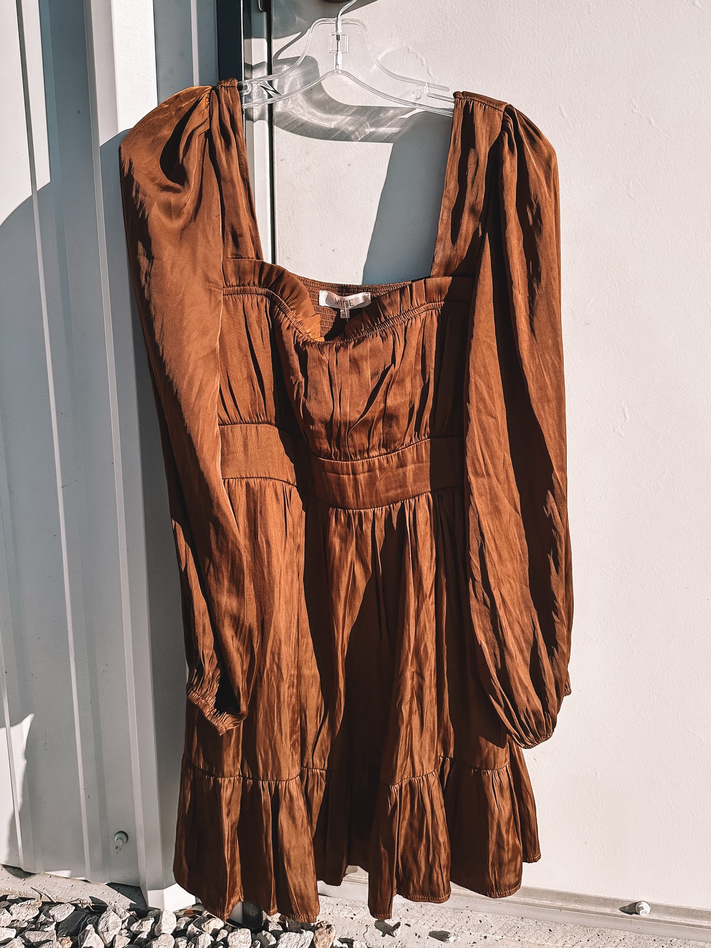 Brown Long Sleeve Dress