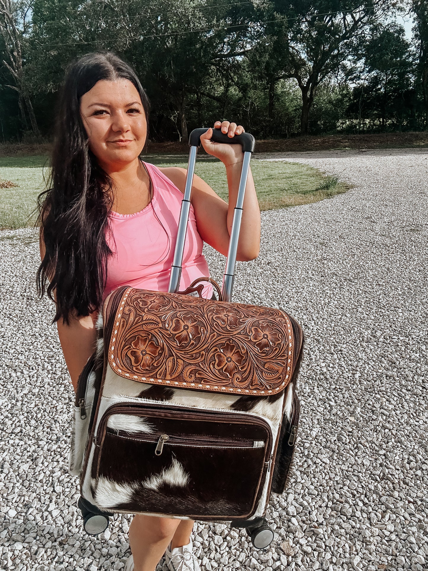 Laredo Cowhide Backpack Suitcase