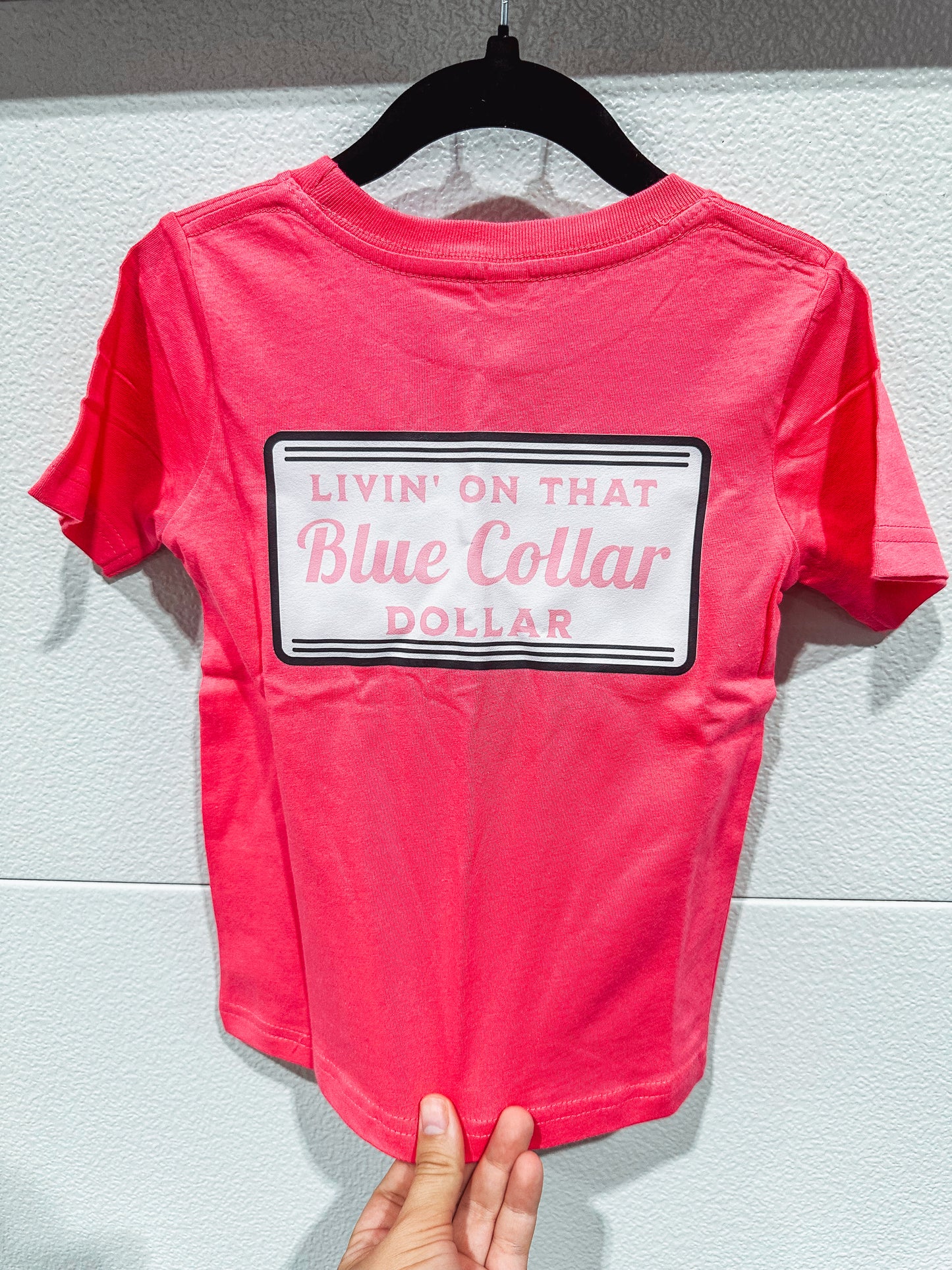 Blue Collar Dollar Youth Tee in Pink