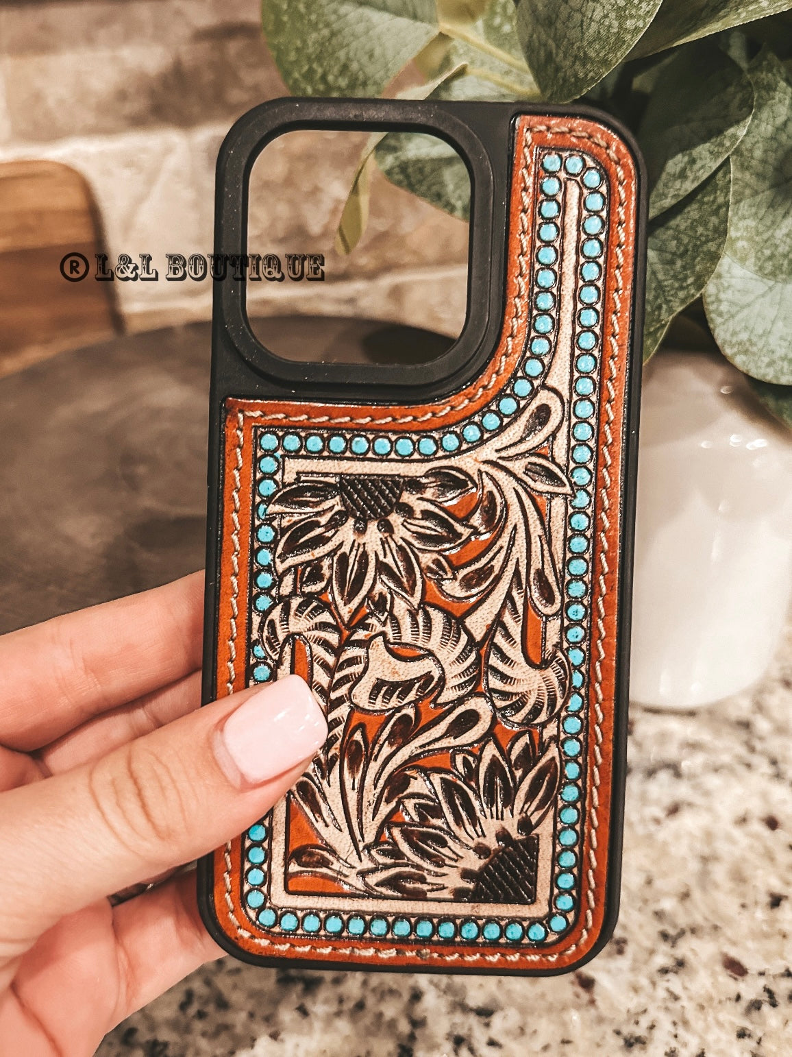Eagles Tooled Leather iPhone 15 Pro Case Eagles Tooled Leather iPhone 15 Pro Case