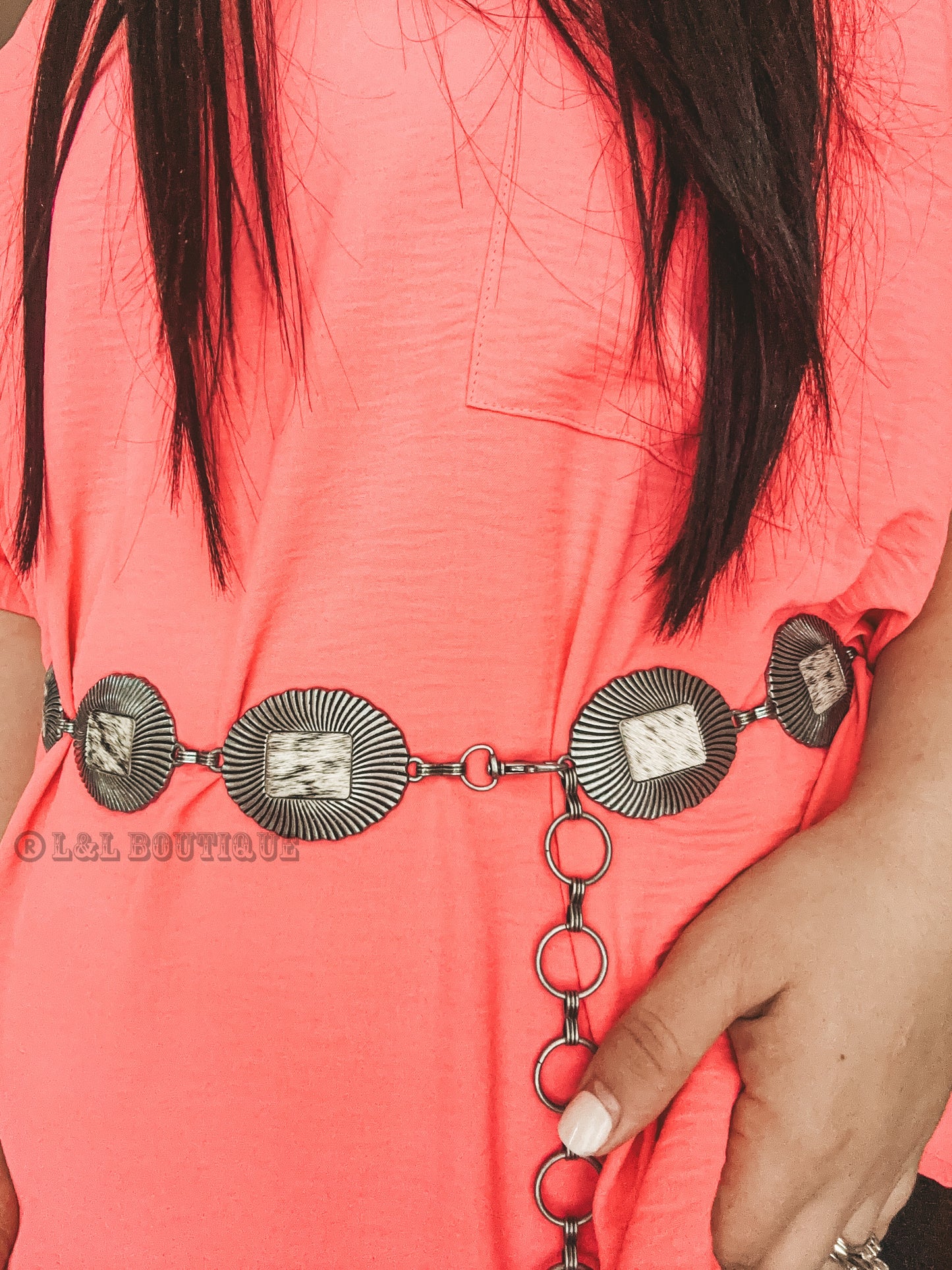 Cowhide Concho Belt
