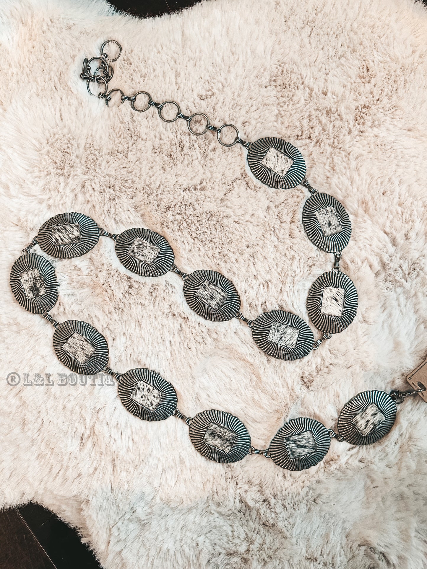 Cowhide Concho Belt